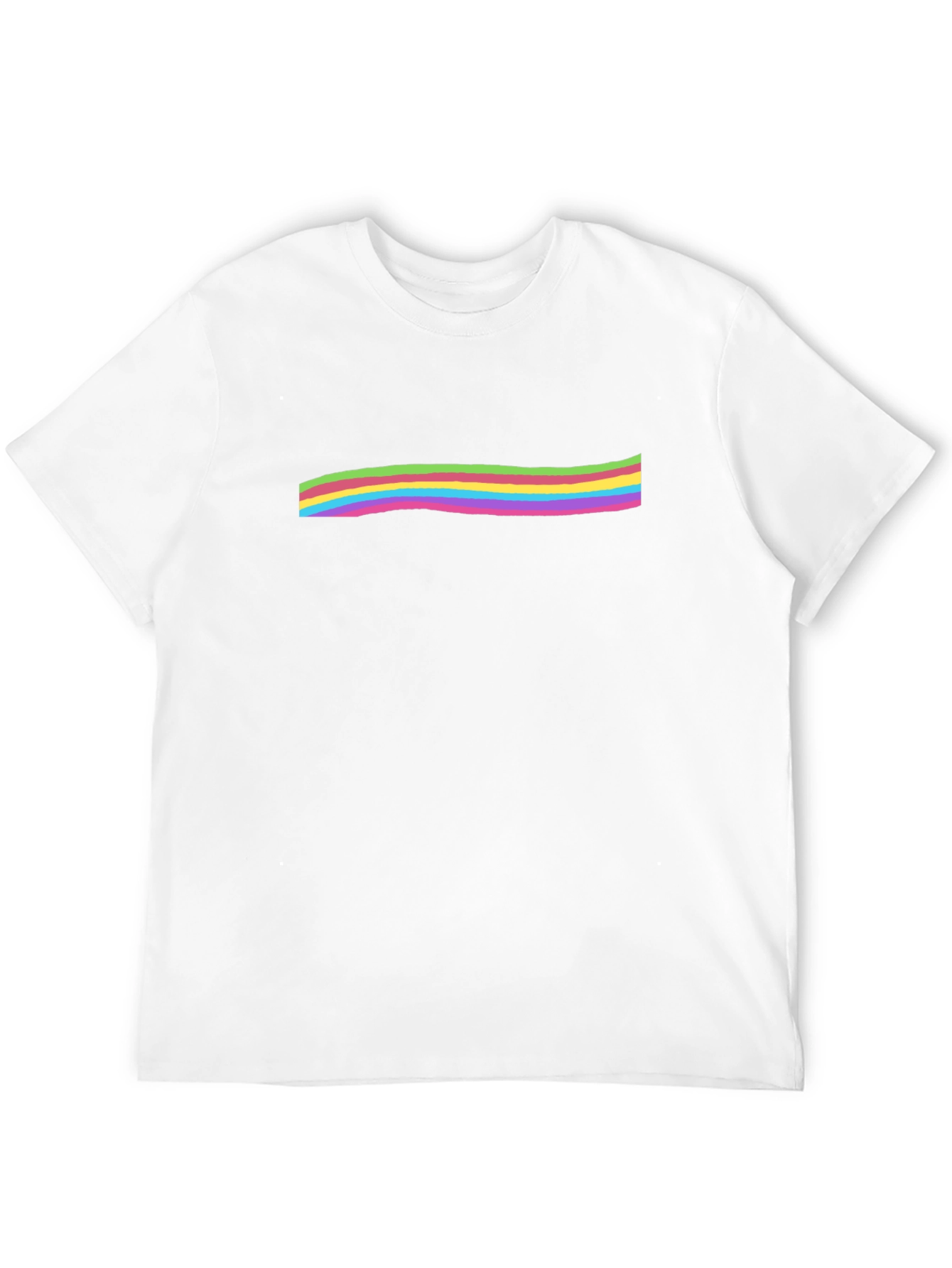 Colorful Rainbow Stripe T-Shirt - Casual Black Tee - 12