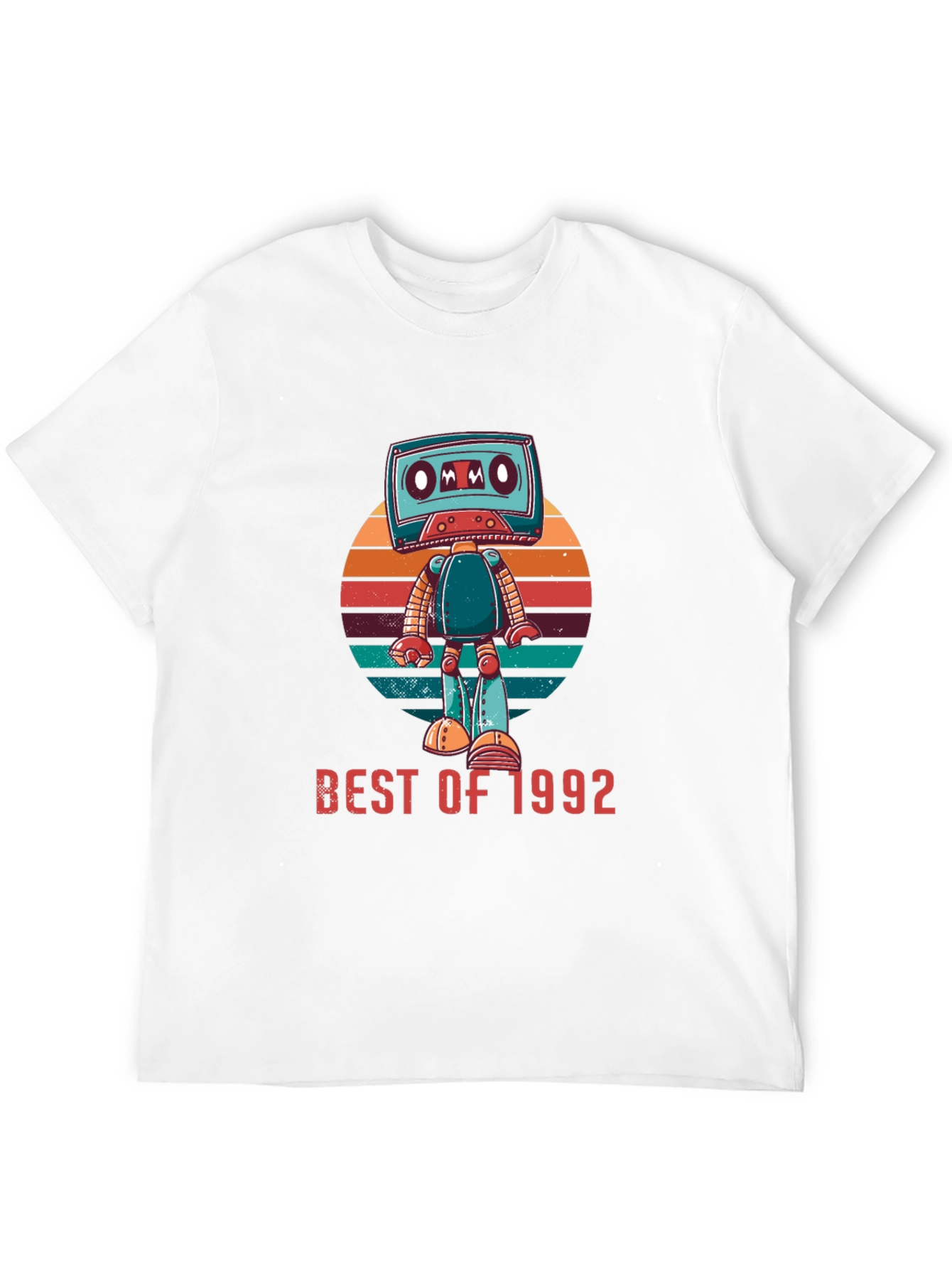 Black Best of 1992 Cassette Robot Graphic T-Shirt view 12