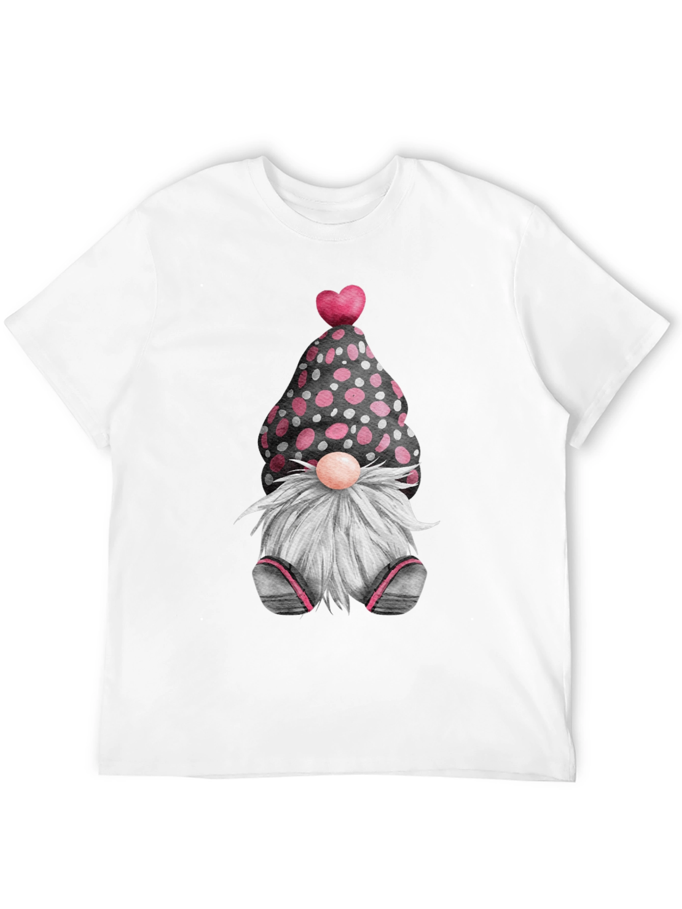 Black Cute Valentine's Gnome T-Shirt - Black view 12