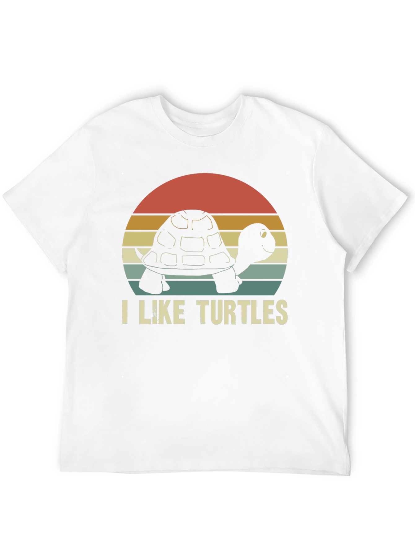 Black I Like Turtles Retro Graphic T-Shirt view 12