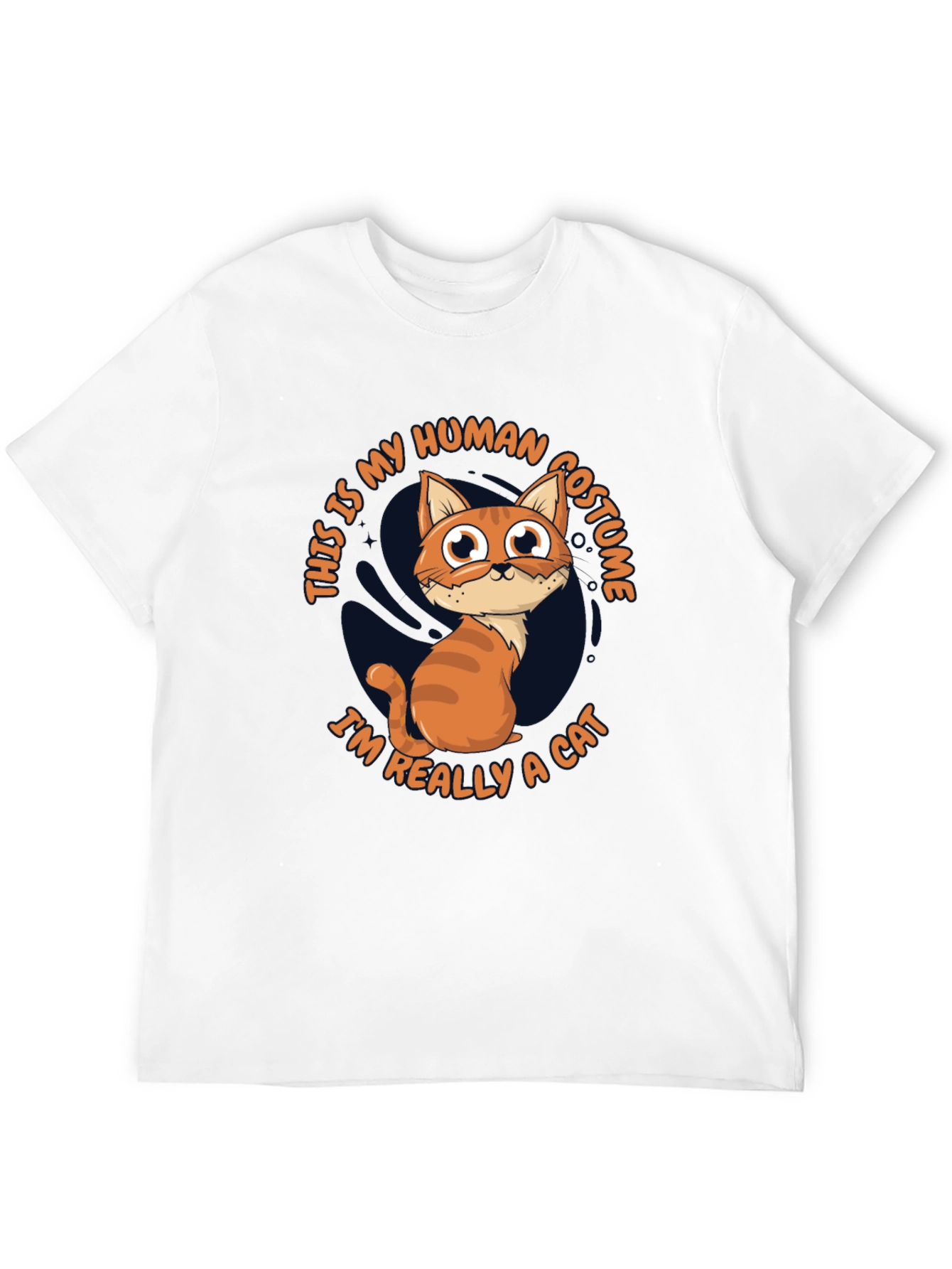 Black Funny Cat Human Costume T-Shirt view 12