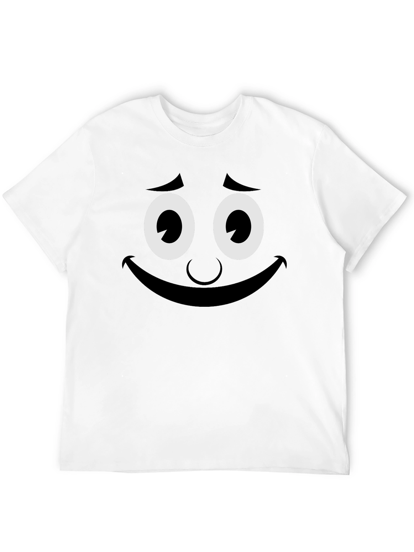 Black Funny Smiley Face Graphic Tee - Black Crew Neck T-Shirt view 12
