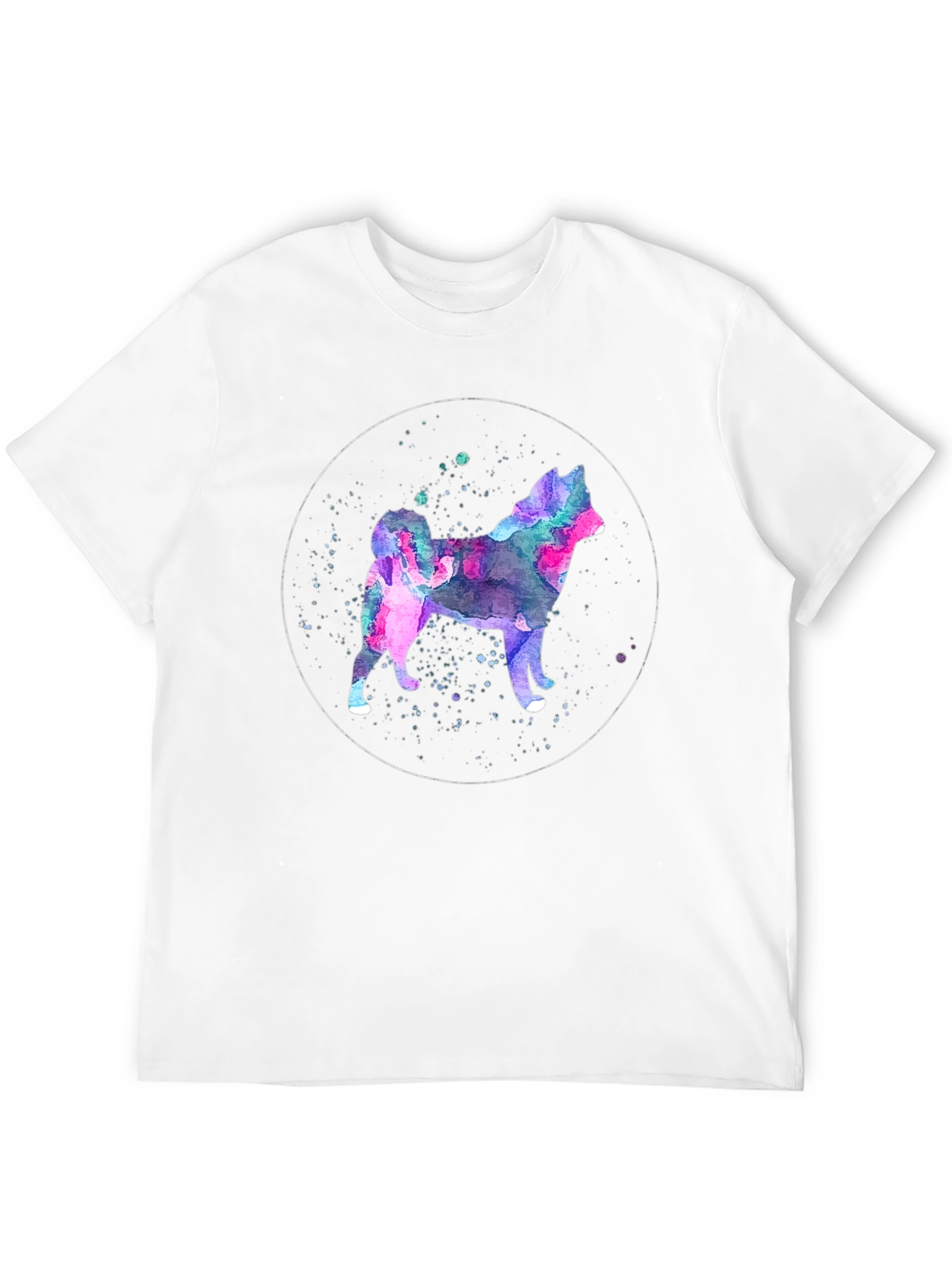 Black Watercolor Dog Silhouette Graphic T-Shirt view 12