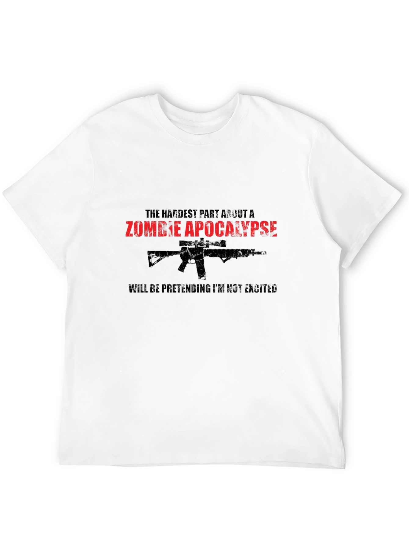 Black Zombie Apocalypse Humor T-Shirt view 12