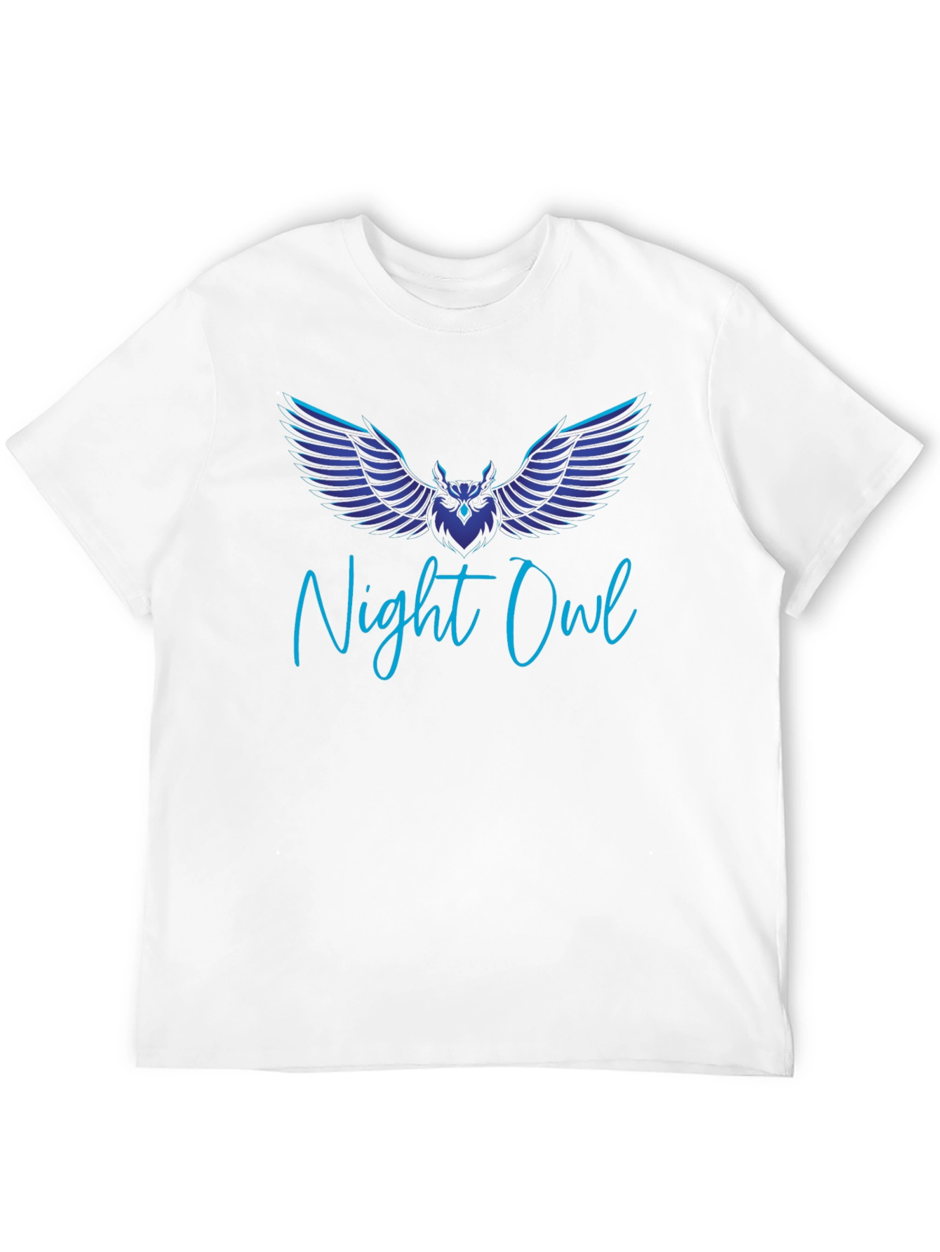 Black Night Owl Graphic Tee - Midnight Blue Design view 12