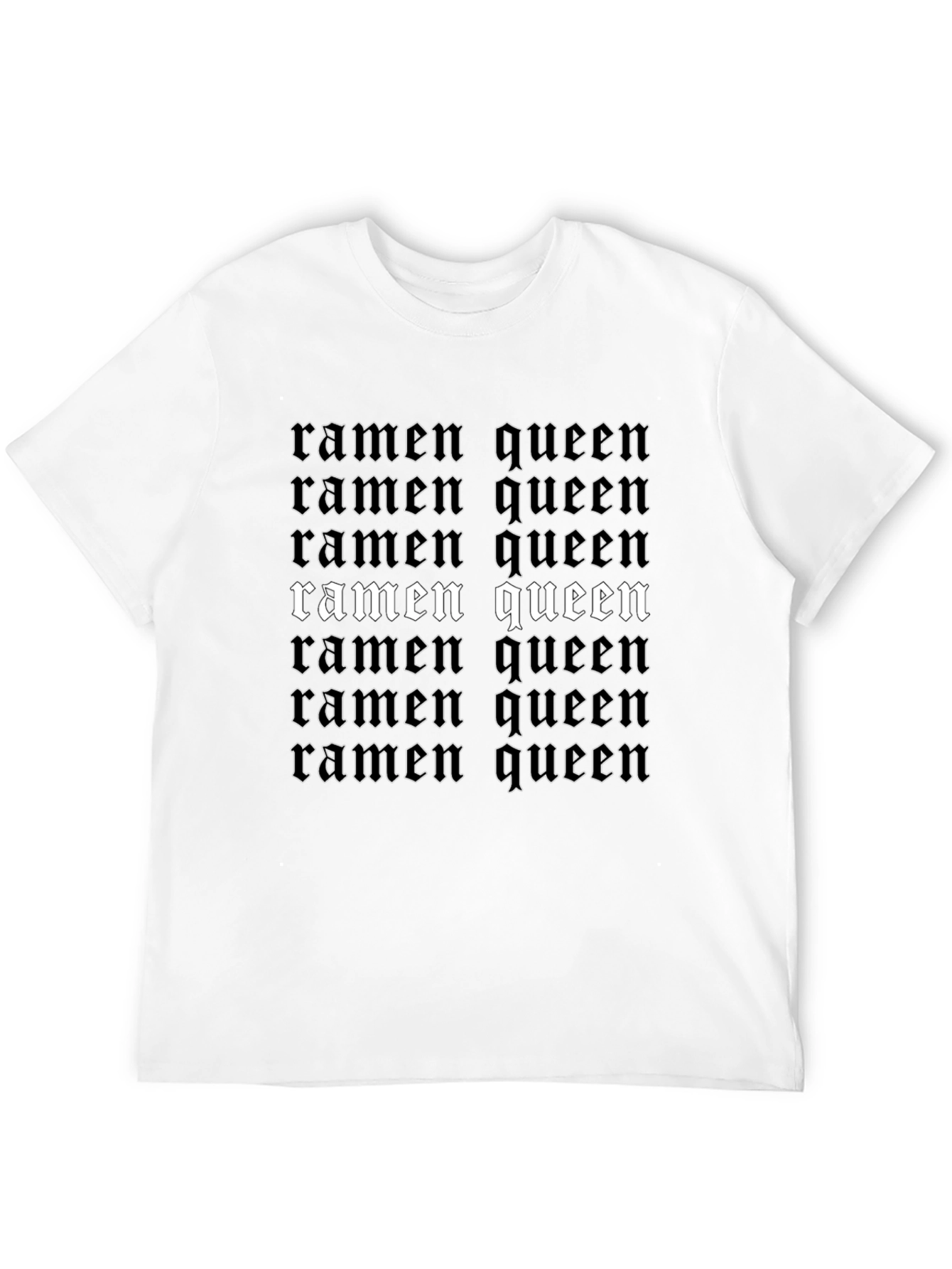 Black Ramen Queen Graphic Tee - Black Unisex T-Shirt view 12