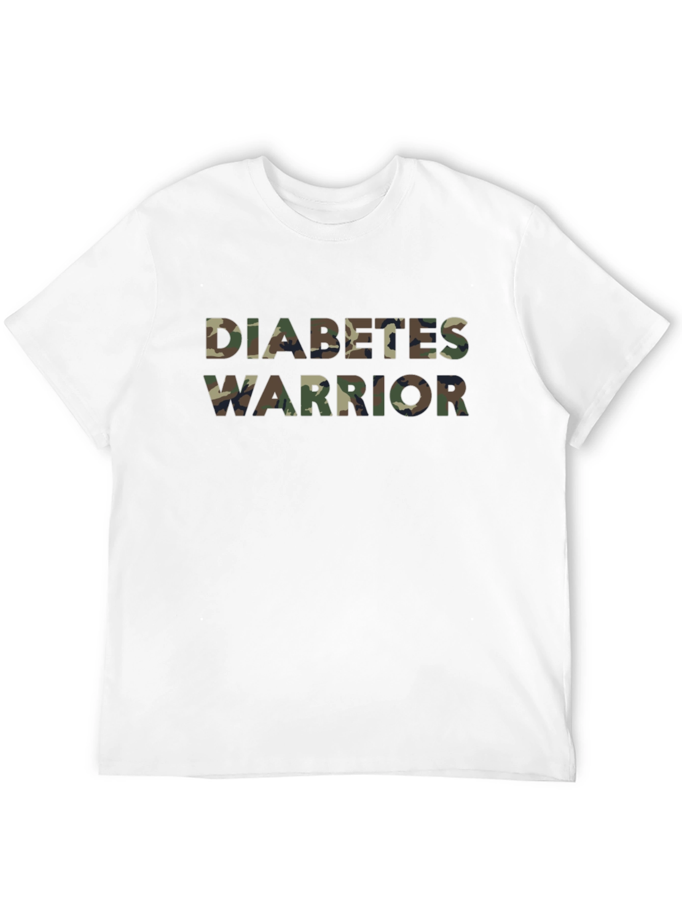 Black Diabetes Warrior Camo Print Black T-Shirt view 12