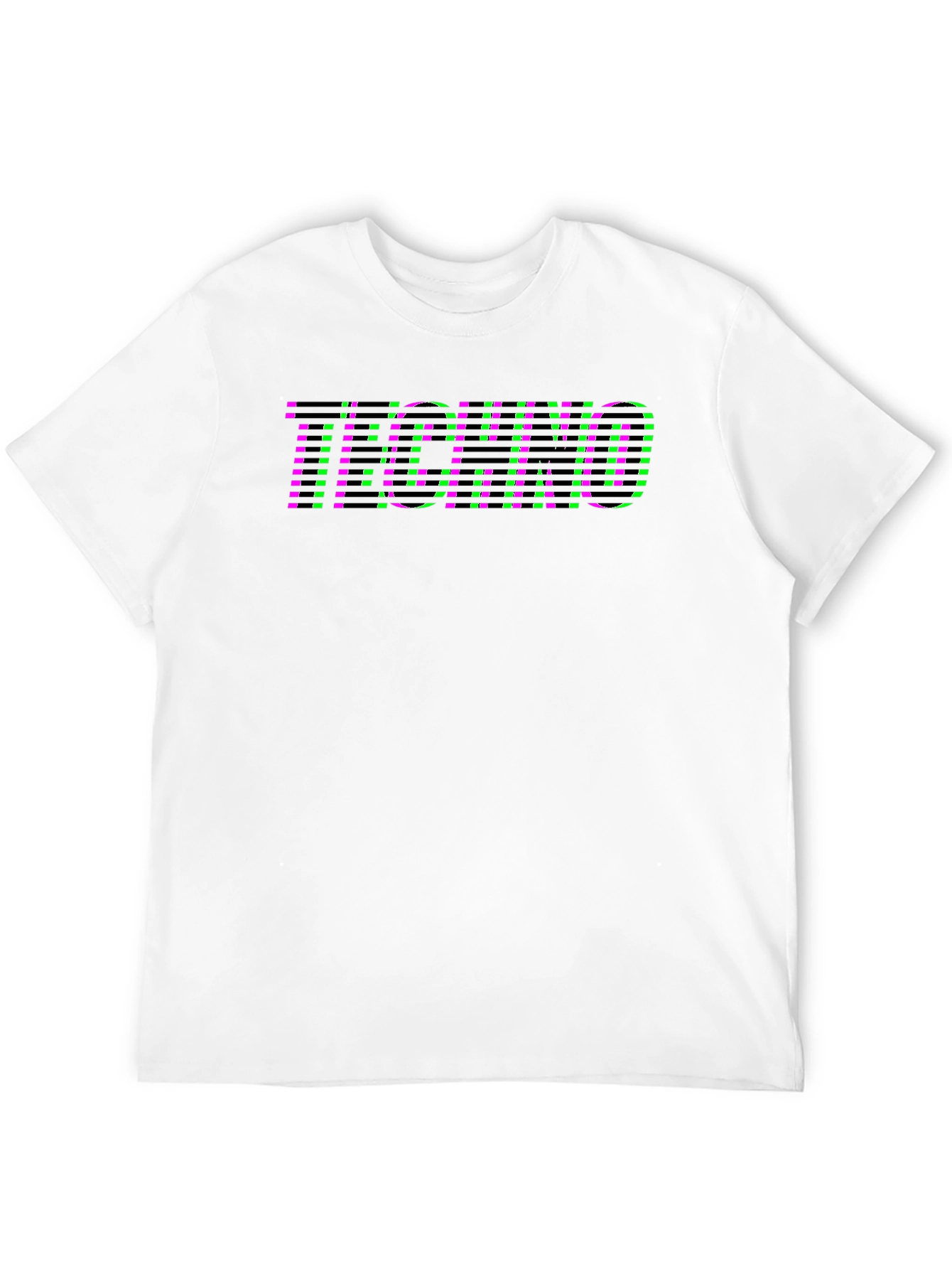 Black Techno Graphic Print Black T-Shirt view 12