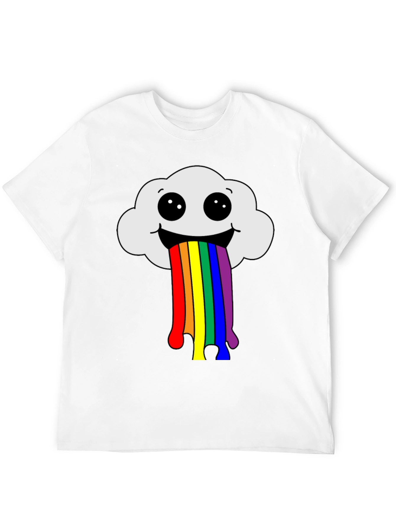 Black Rainbow Cloud T-Shirt - Fun Graphic Tee view 12
