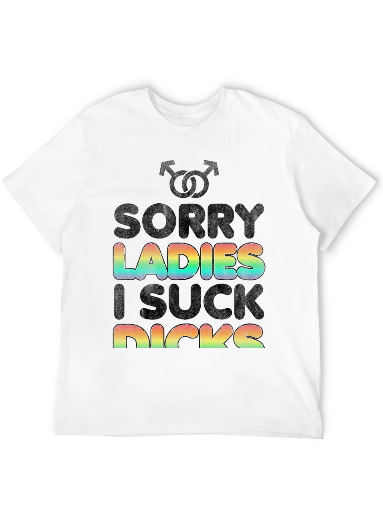 Black Sorry Ladies LGBT Pride Rainbow Graphic T-Shirt view 12