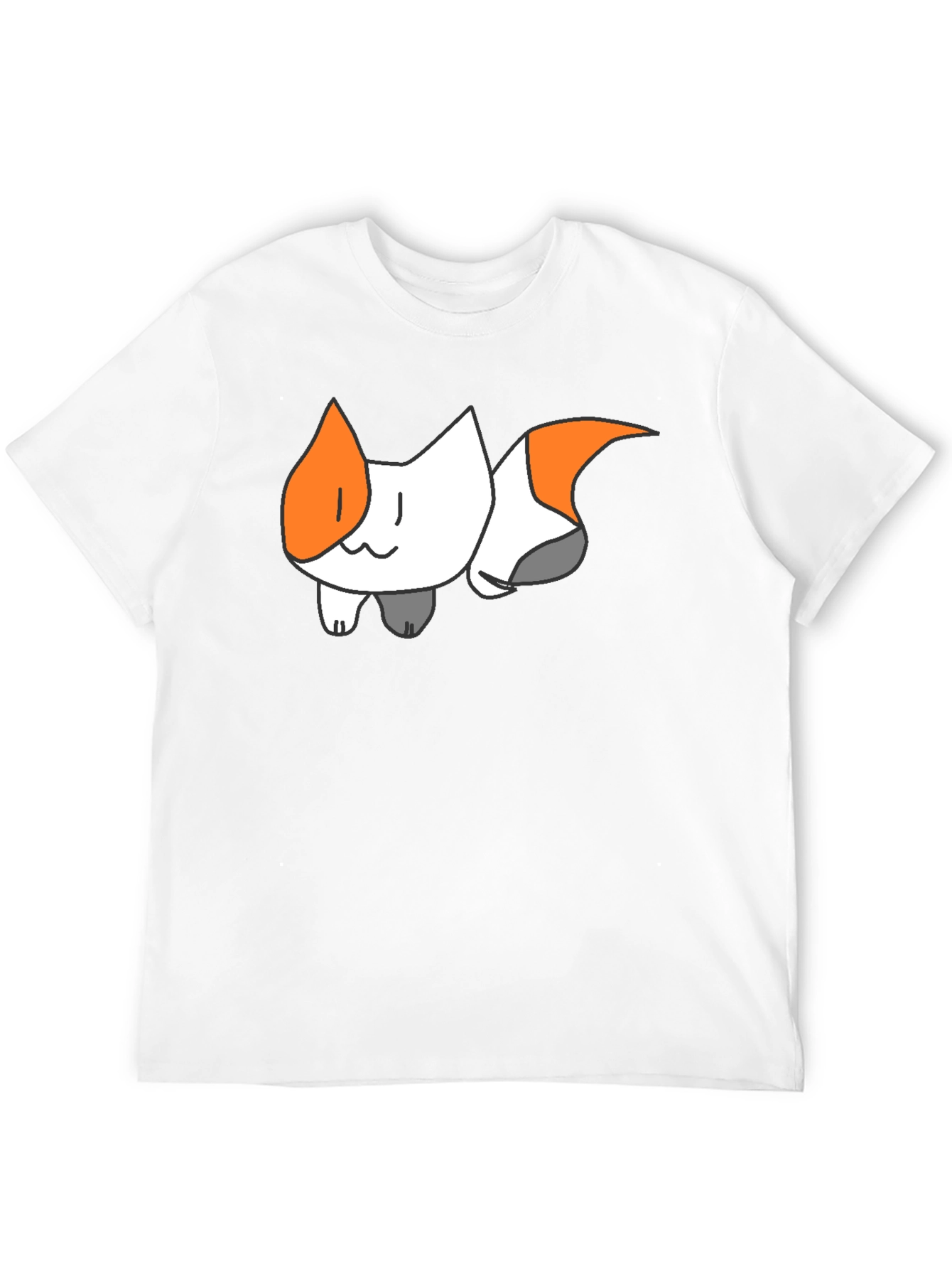 Black Cute Cartoon Cat Graphic Black T-Shirt view 12