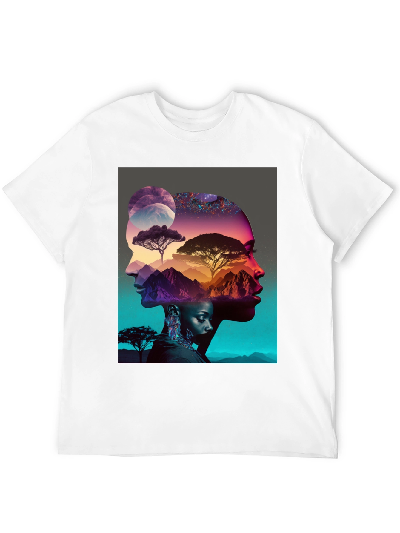 Artistic Afro Silhouette Graphic Tee - 12