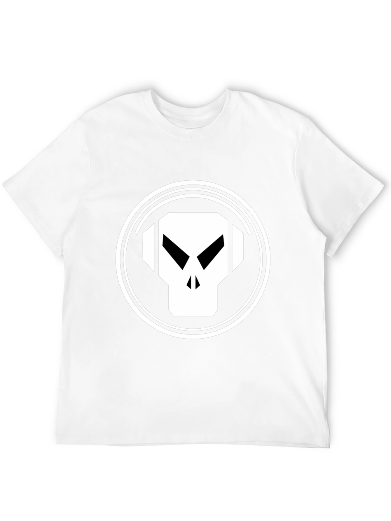 Black Skull Headphones Graphic Tee - Black Cotton Blend view 12