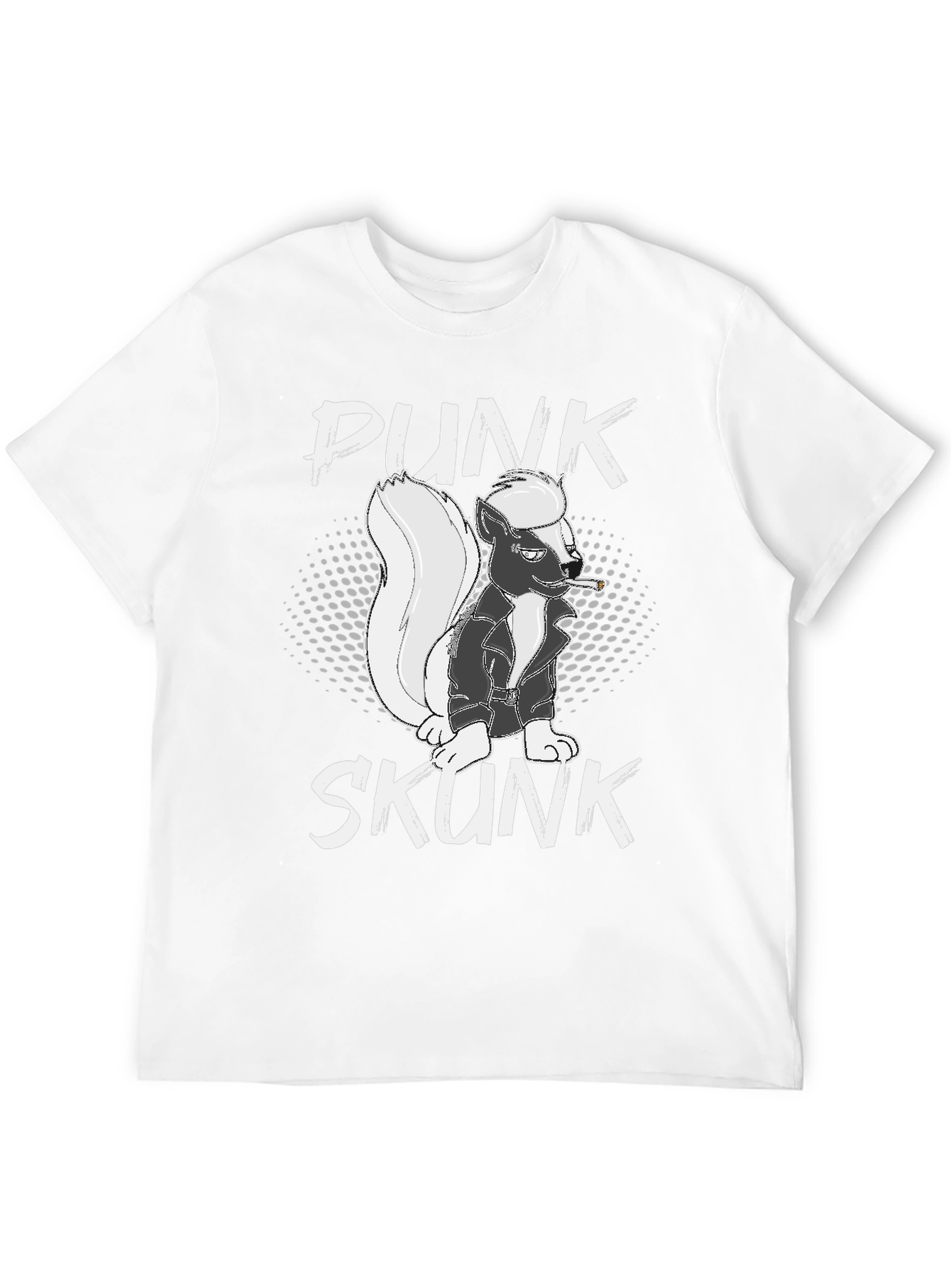 Black Punk Skunk Graphic Tee - Black Cotton T-Shirt view 12