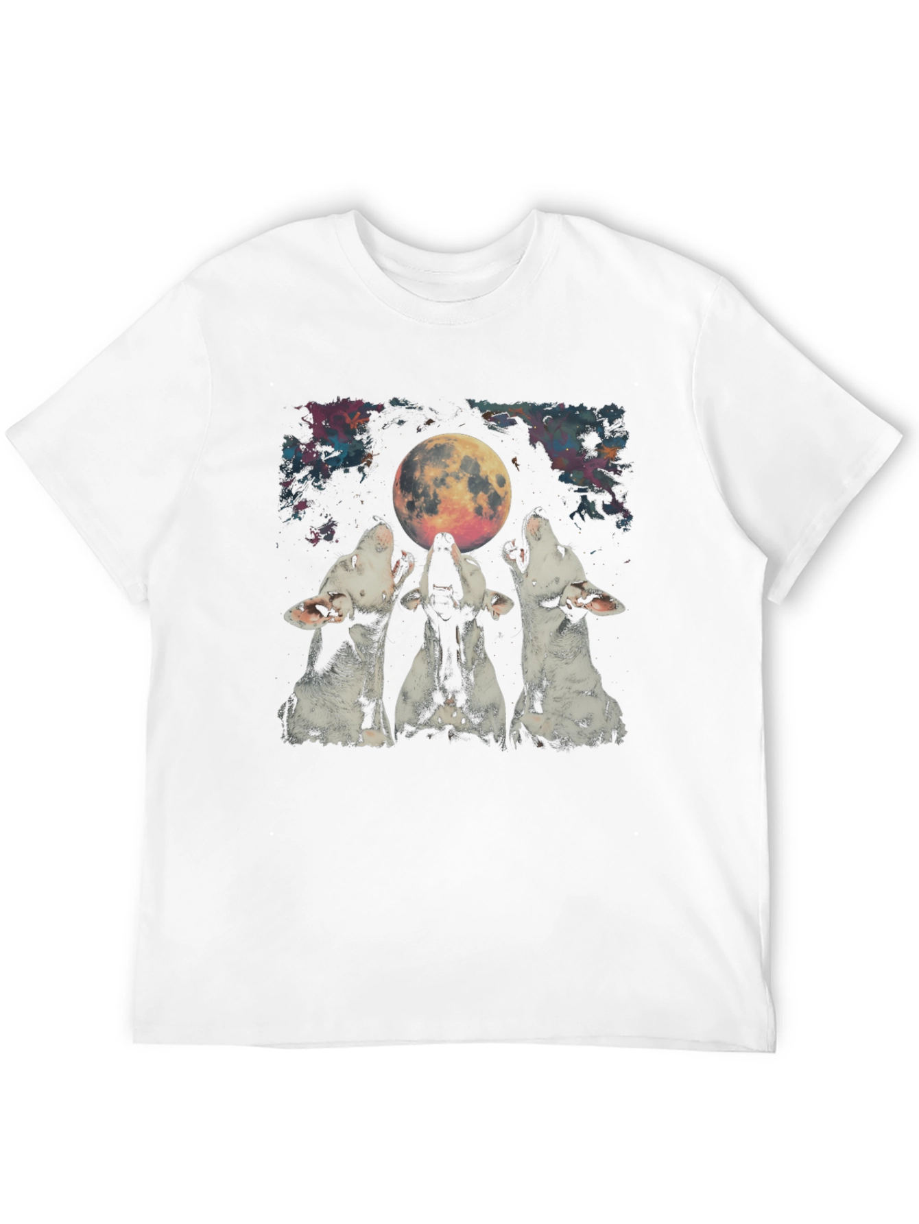 Black Men's Black Three Wolf Moon Graphic Tee view 12