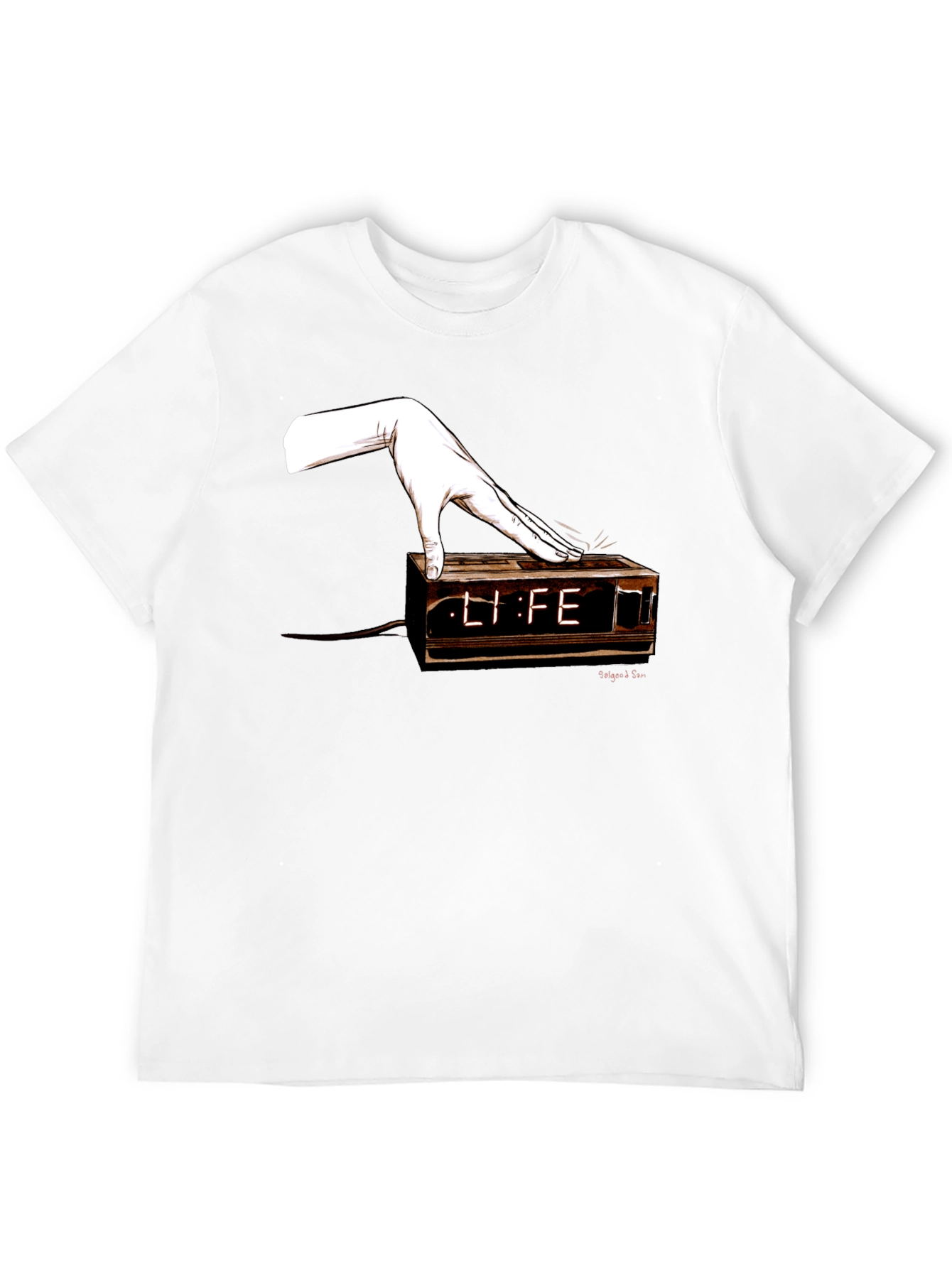 Black Life Alarm Clock Graphic Tee - Unisex view 12