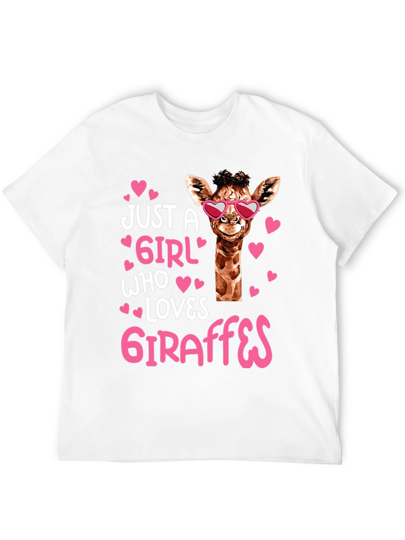 Black Just A Girl Who Loves Giraffes T-Shirt view 12