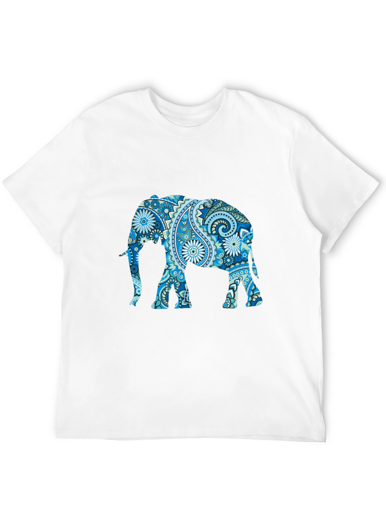 Black Elephant Paisley Print T-Shirt view 12