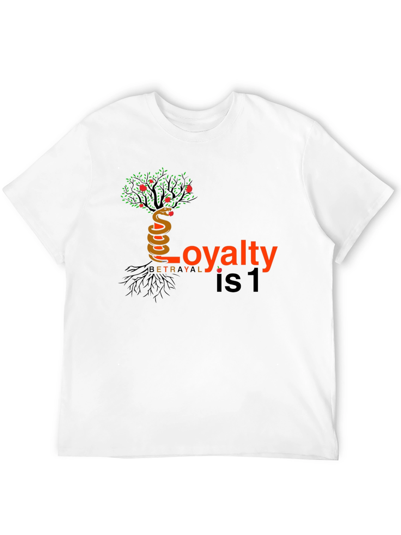 Black Loyalty vs. Betrayal Graphic Tee - Tree of Knowledge Design view 12