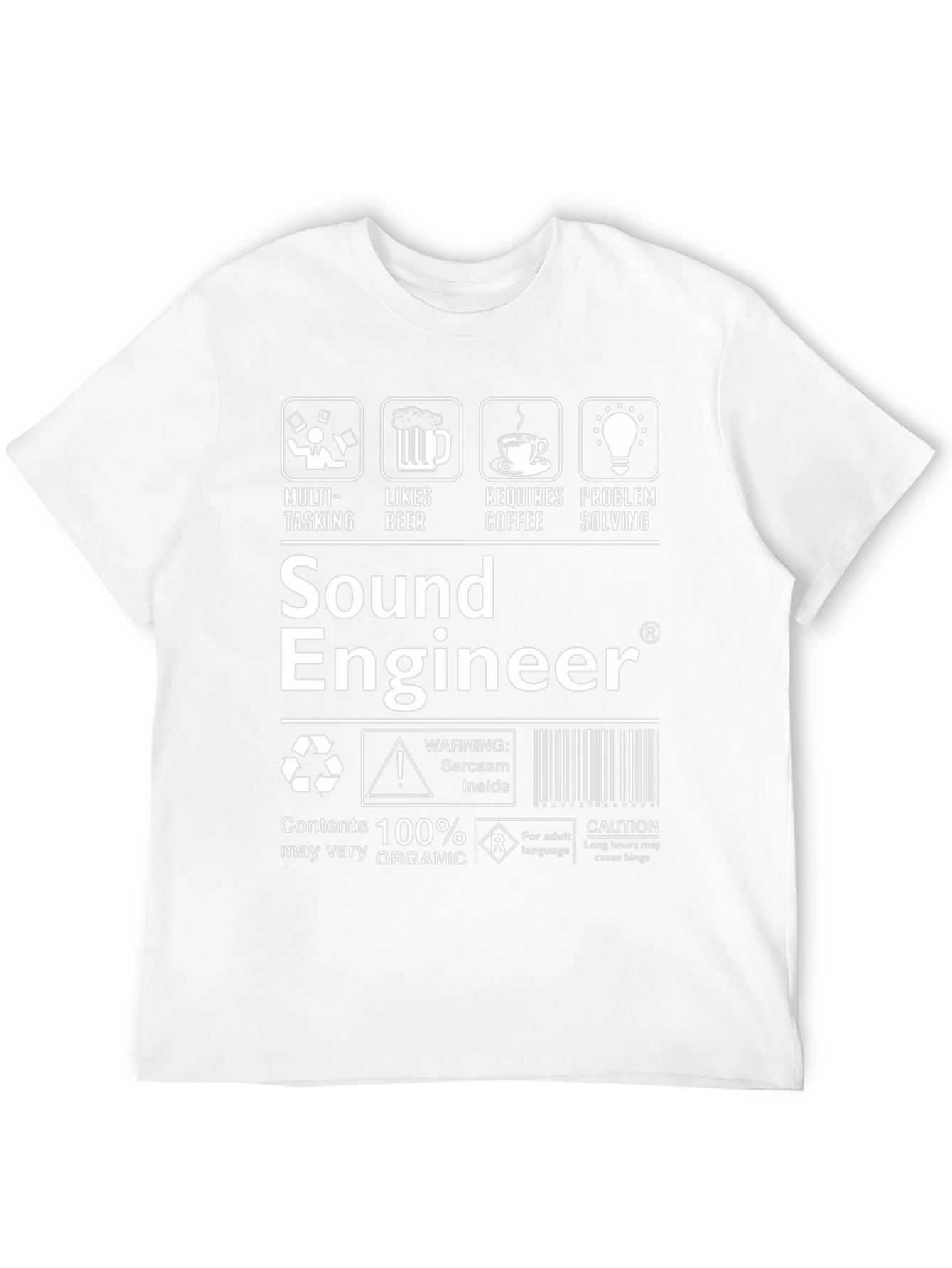 Black Sound Engineer Sarcasm Inside T-Shirt view 12