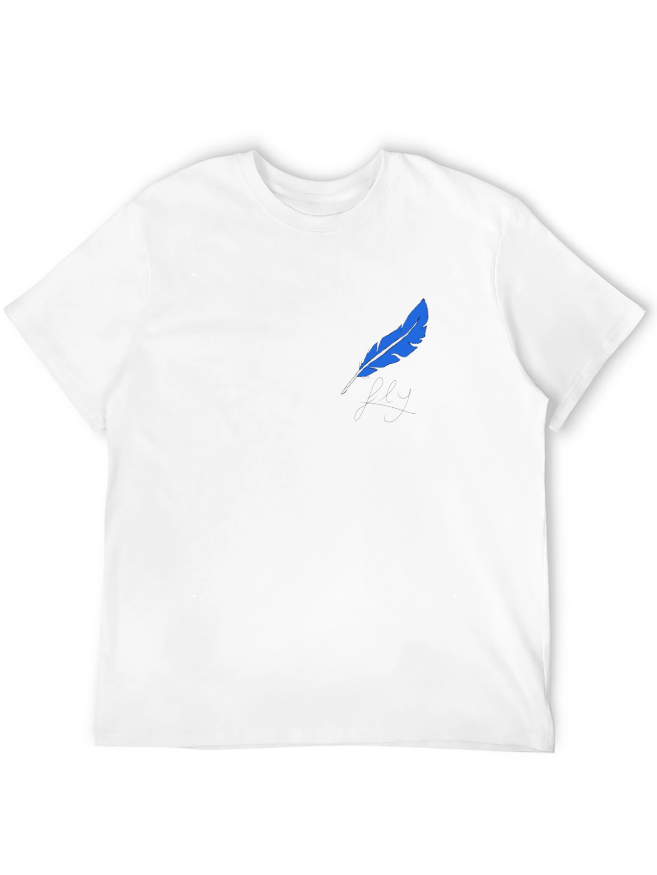Black Black T-Shirt with Blue Feather Graphic view 12