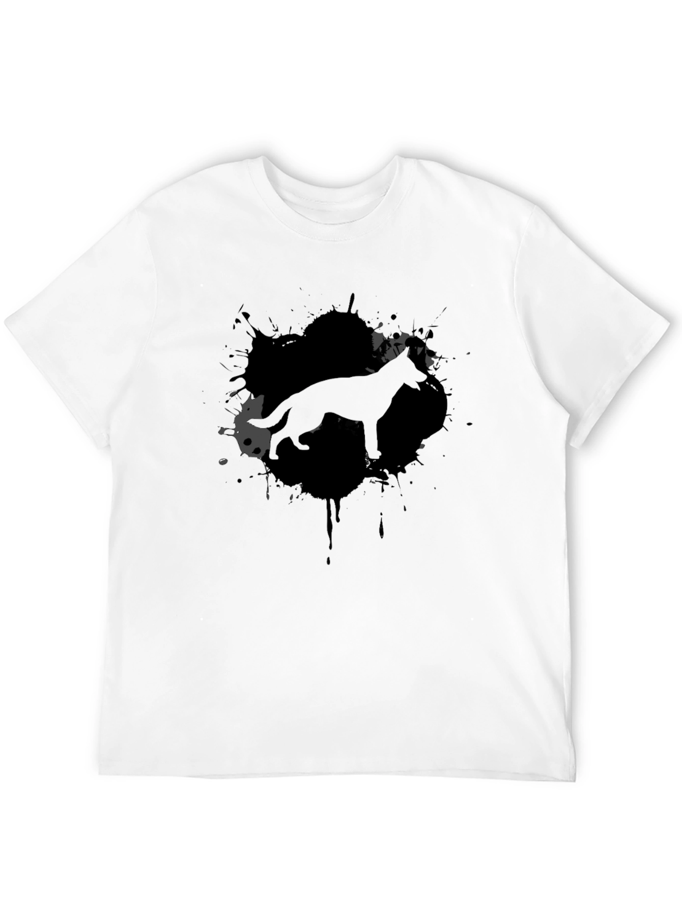 Black Dog Silhouette Graphic Tee - Black Crew Neck view 12