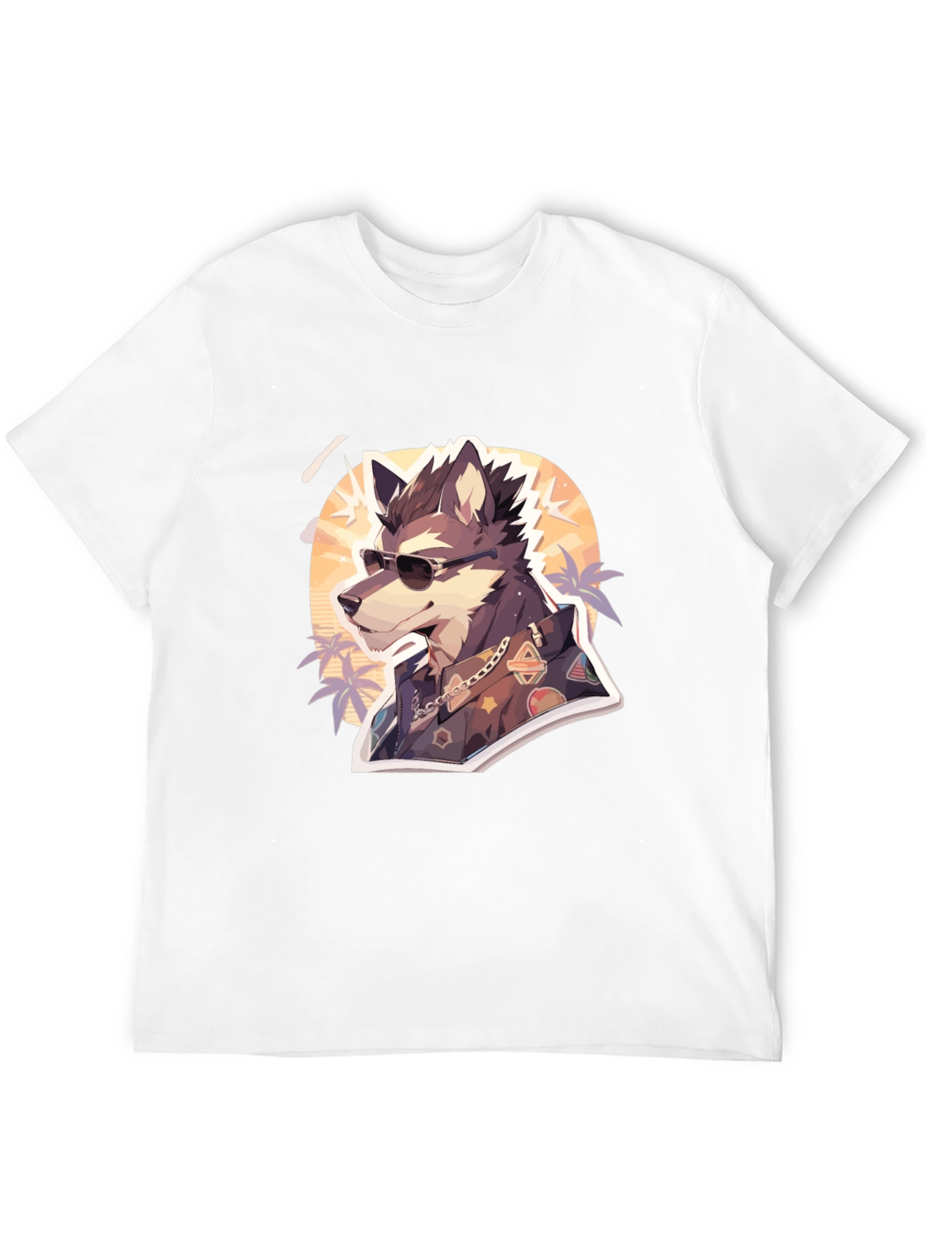 Black Cool Wolf Graphic Tee - Unique Animal Print view 12
