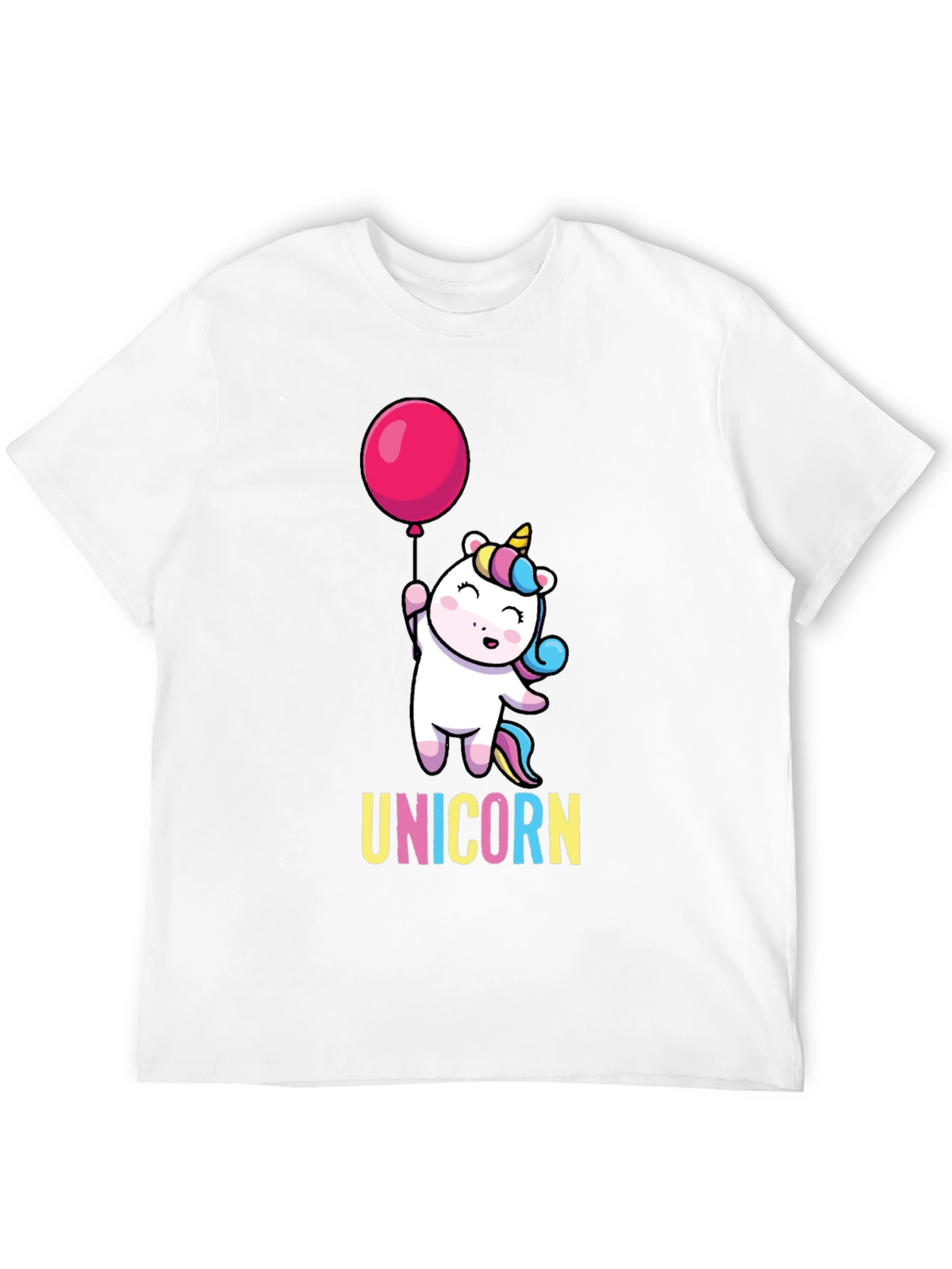 Black Unicorn Balloon Graphic Black T-Shirt view 12