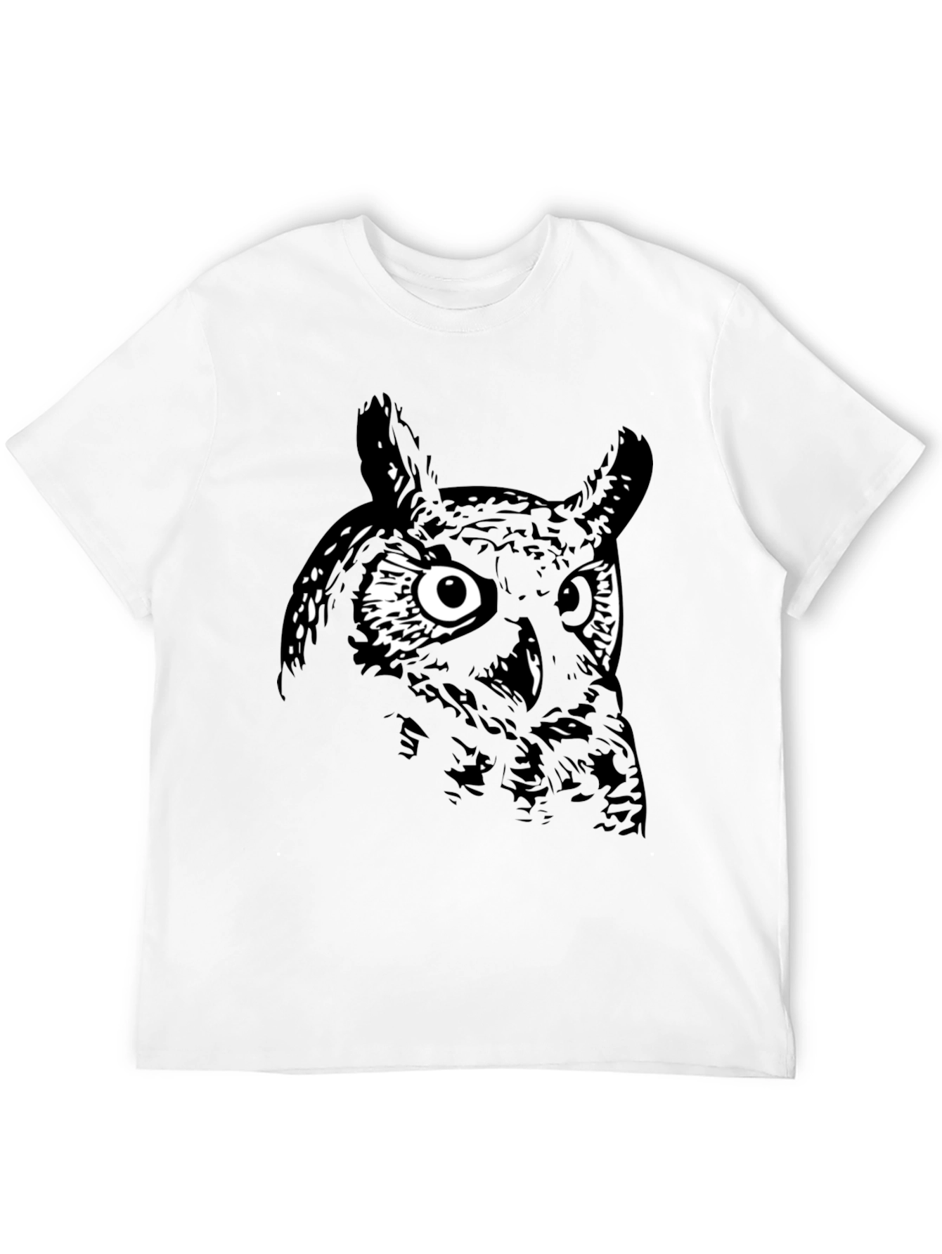 Black Men's Black Owl Graphic Tee view 12