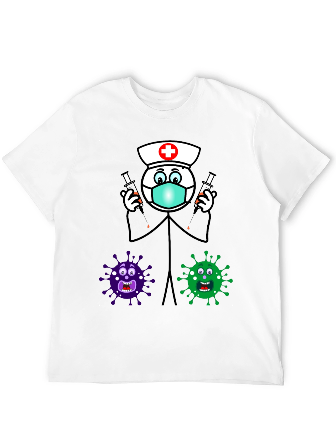 Black Funny Vaccine T-Shirt - Nurse vs. Virus view 12
