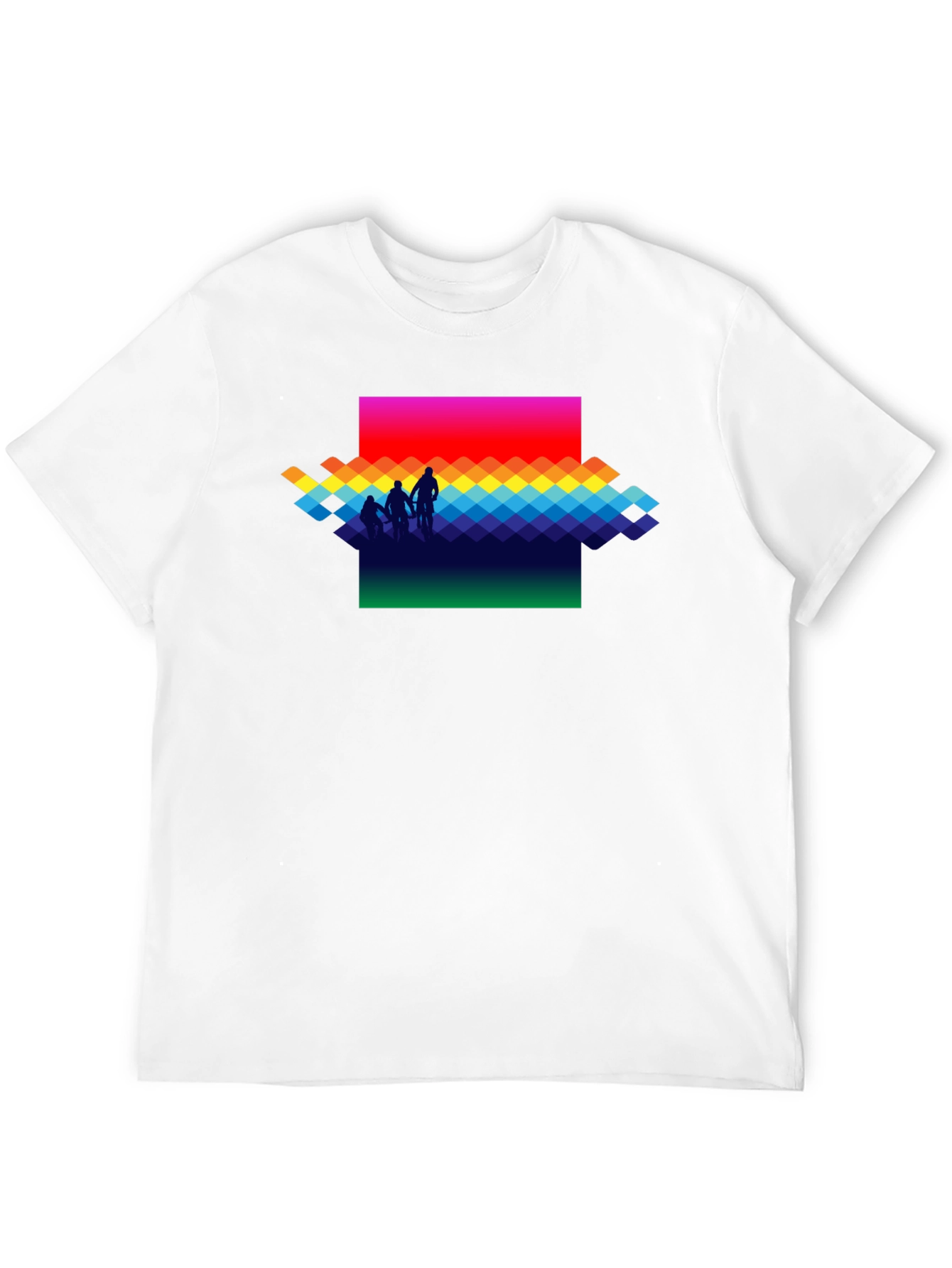 Black Rainbow Pixel Art T-Shirt - Stylish Graphic Tee view 12