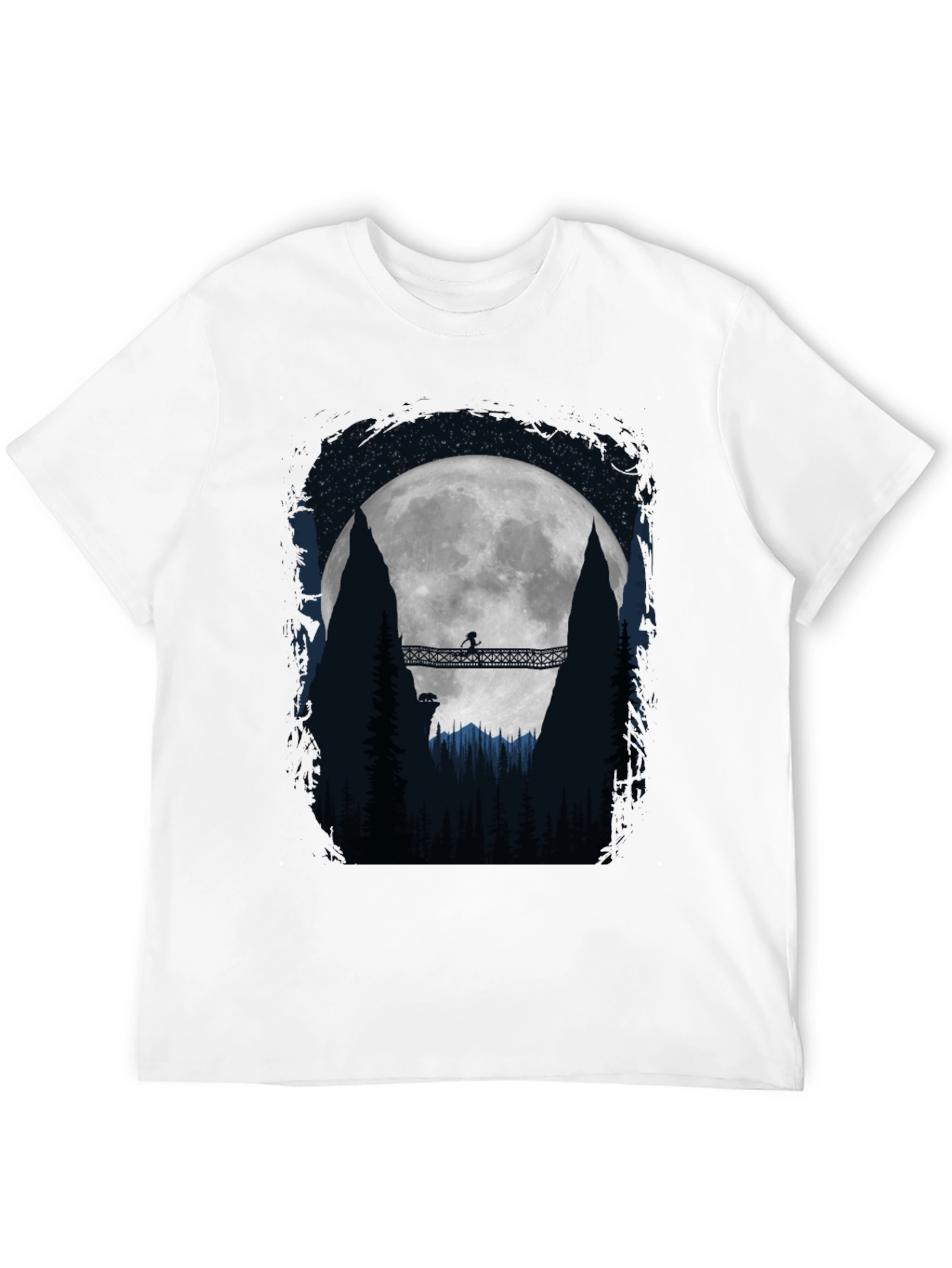 Black Moonlit Bridge Graphic Tee - Adventure Awaits! view 12
