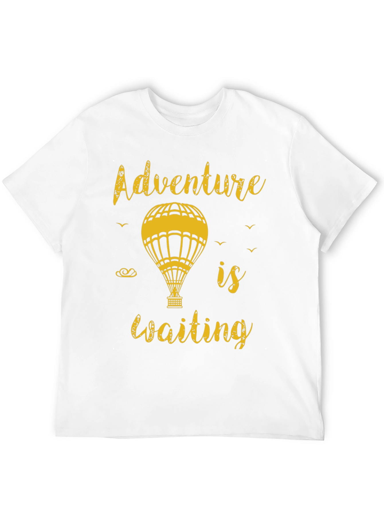 Black Adventure Awaits Tee - Hot Air Balloon Graphic T-Shirt view 12