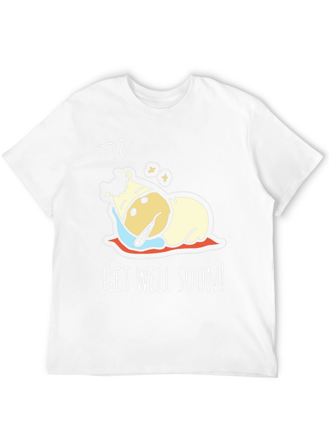 Black Get Well Soon T-Shirt Sick Cow Cartoon Graphic Tee view 12