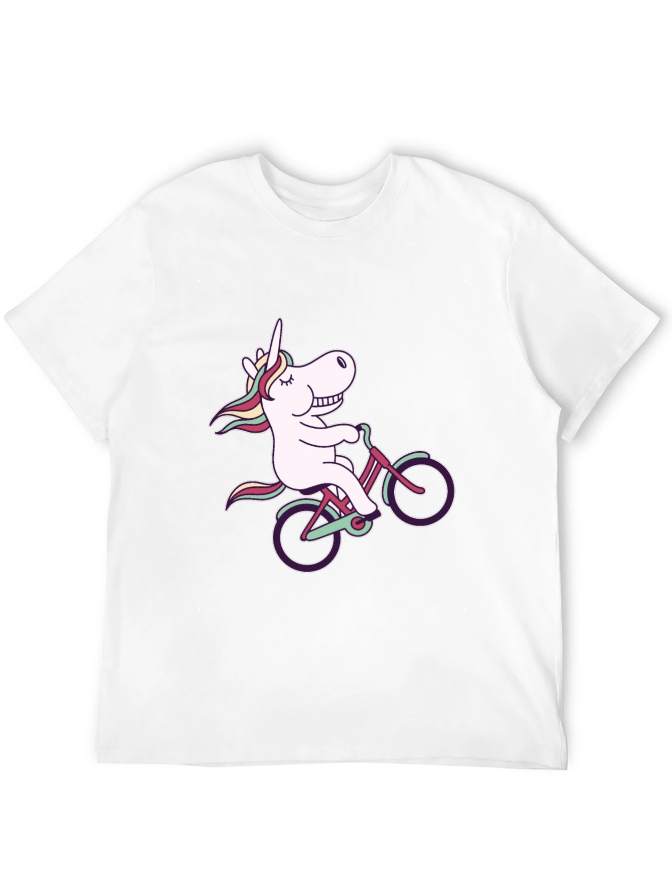 Black Unicorn on Bike Black T-Shirt - Fun Graphic Tee view 12