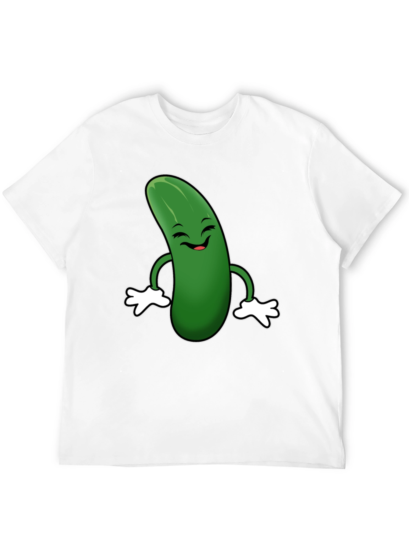 Black Funny Pickle Cartoon Black T-Shirt view 12