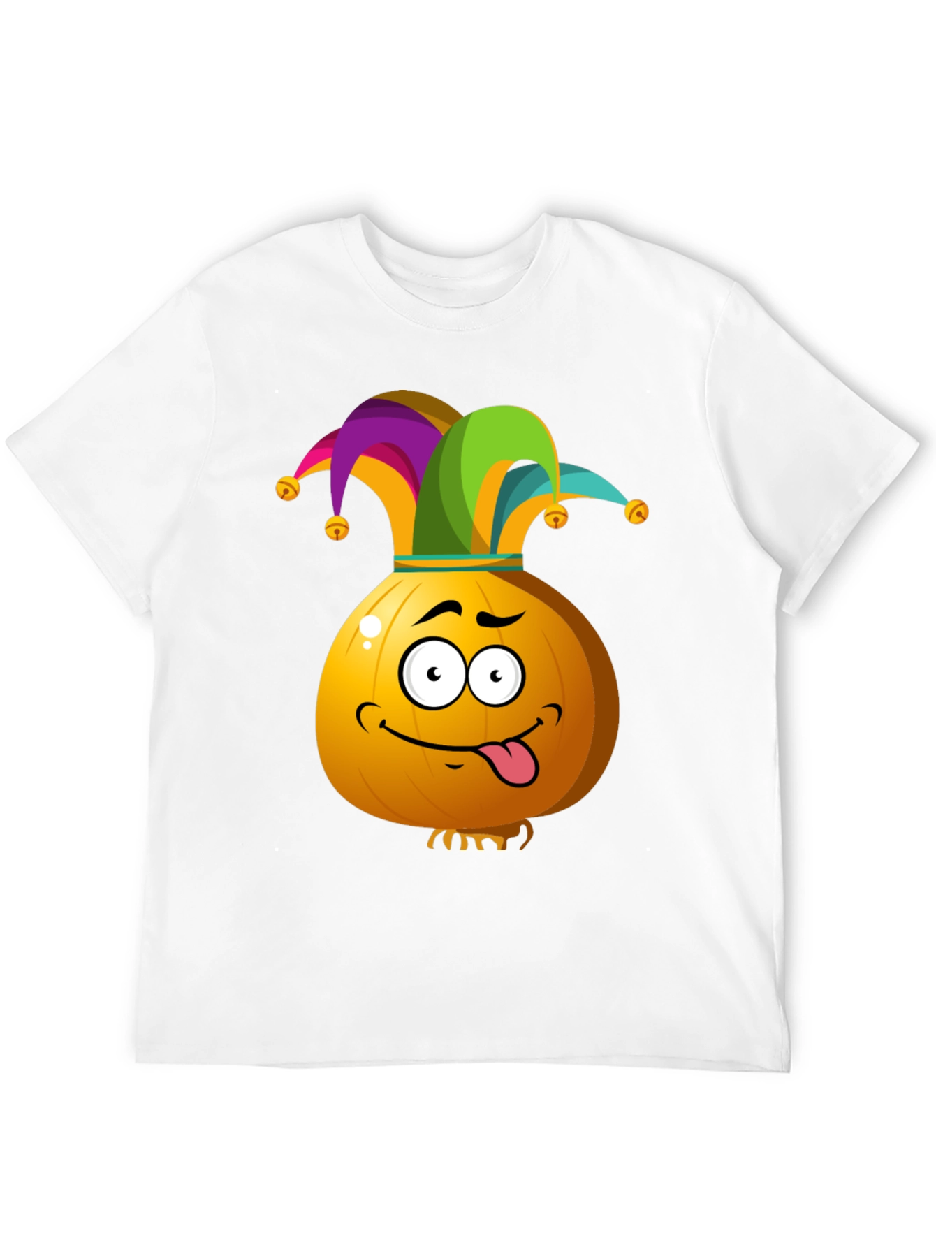 Black Funny Jester Onion Cartoon Graphic T-Shirt view 12