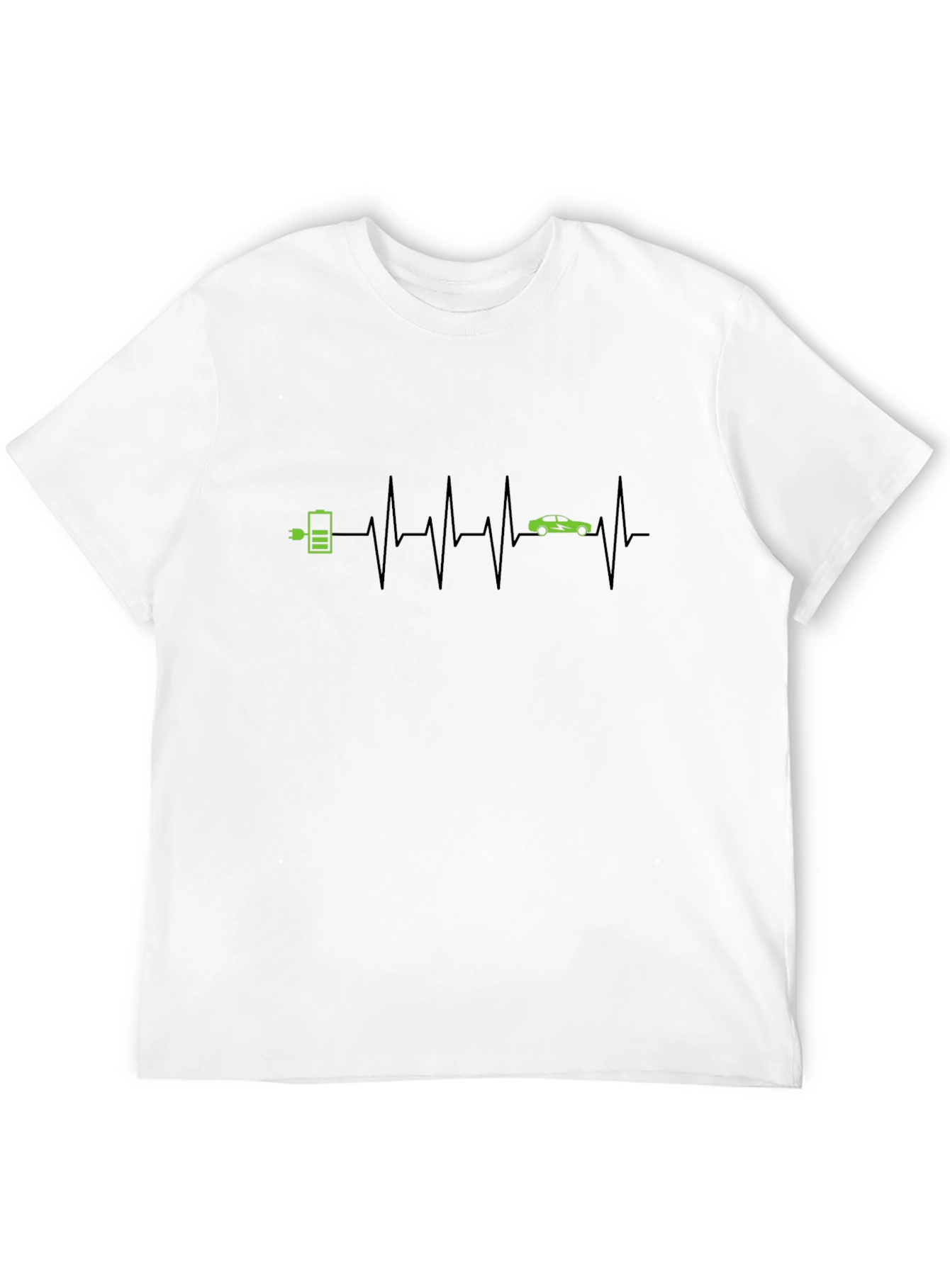 Black Electric Car Heartbeat T-Shirt view 12