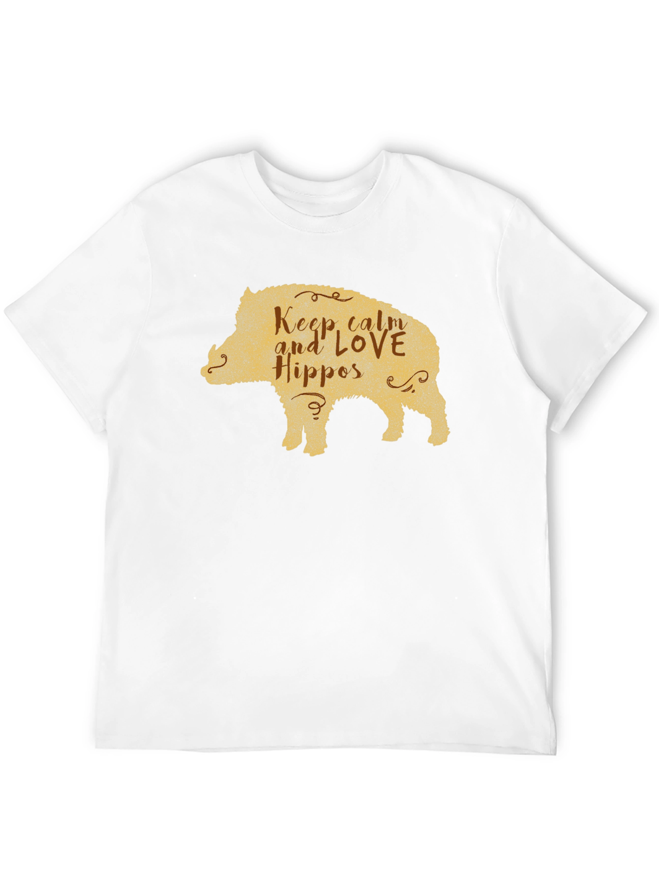 Black Keep Calm Love Hippos Pig T-Shirt view 12