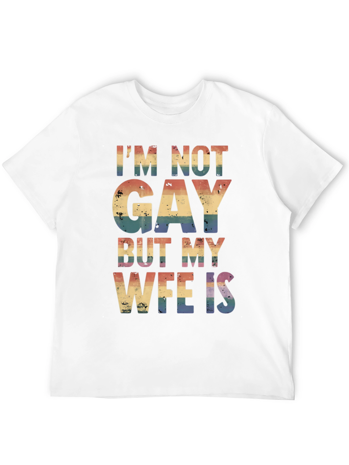 Black I'm Not Gay But My Wife Is T-Shirt view 12