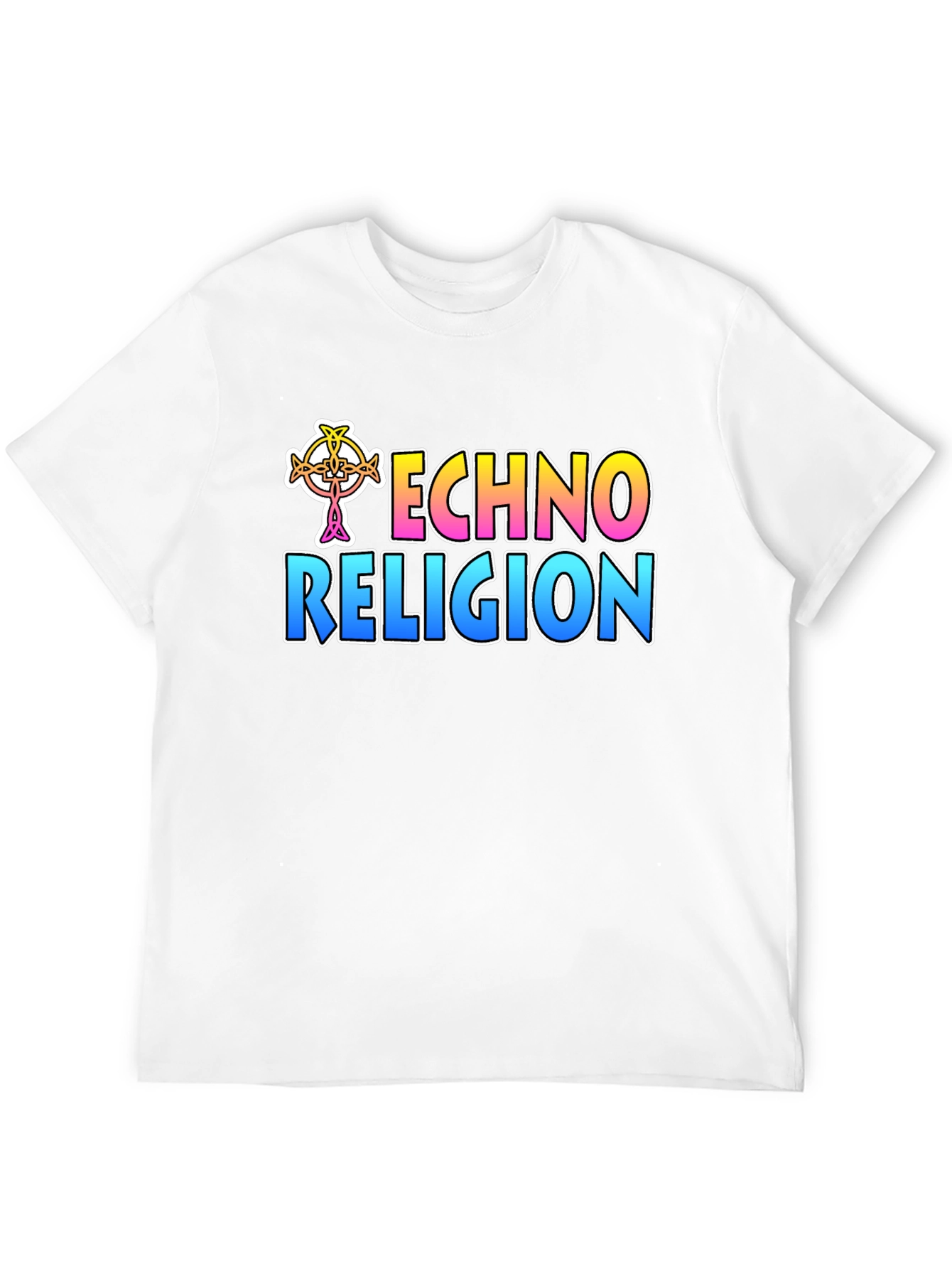 Black Techno Religion T-Shirt, Rave Music Tee view 12