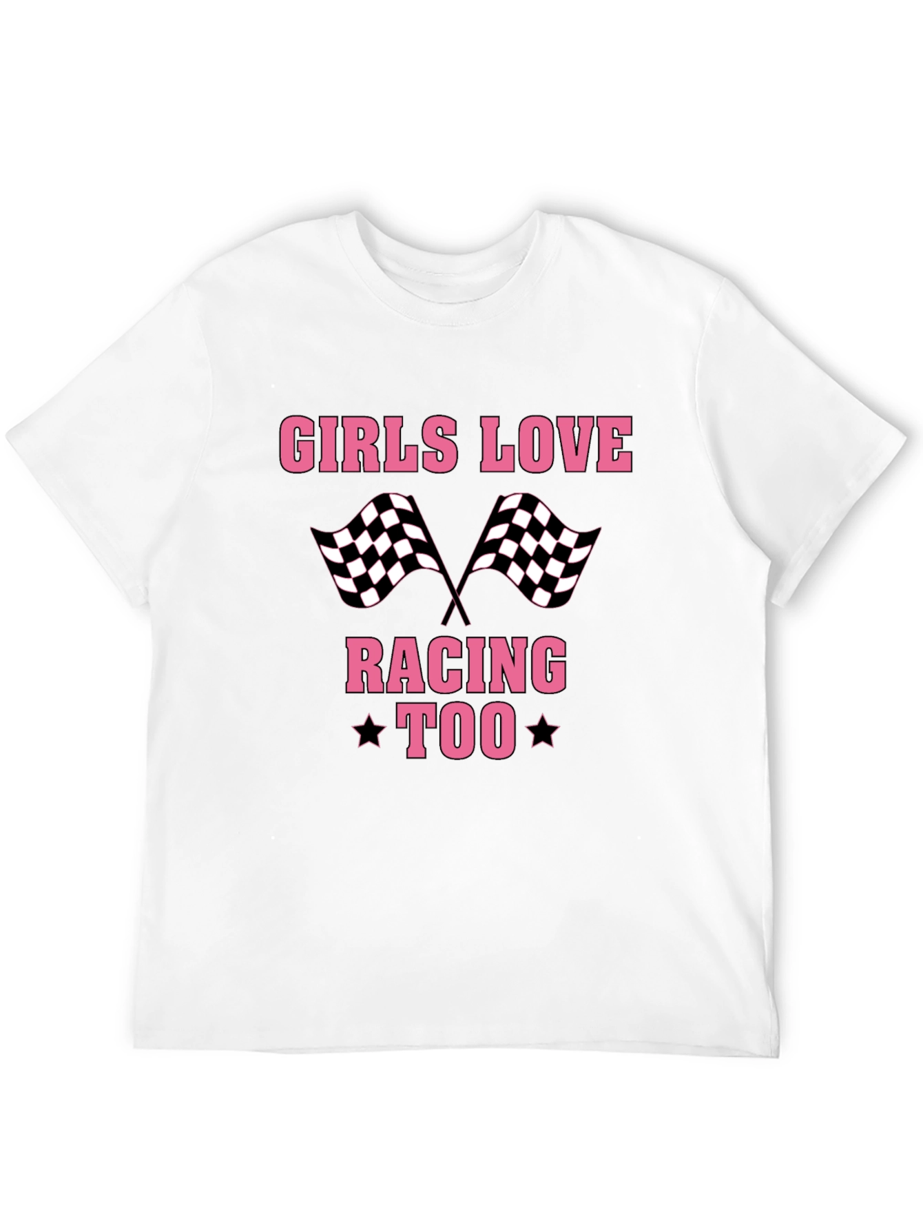 Black Girls Love Racing Too T-Shirt - Black view 12