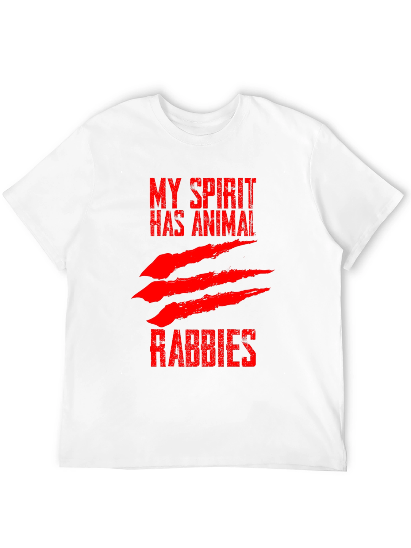 Black My Spirit Has Animal Rabbies Graphic T-Shirt view 12