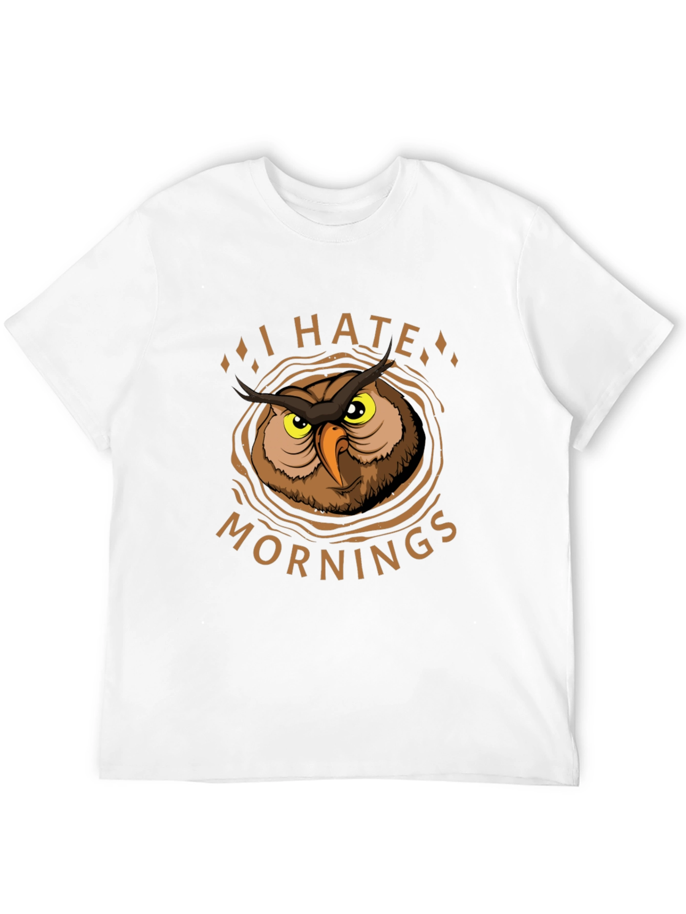 Black I Hate Mornings Owl Graphic T-Shirt view 12