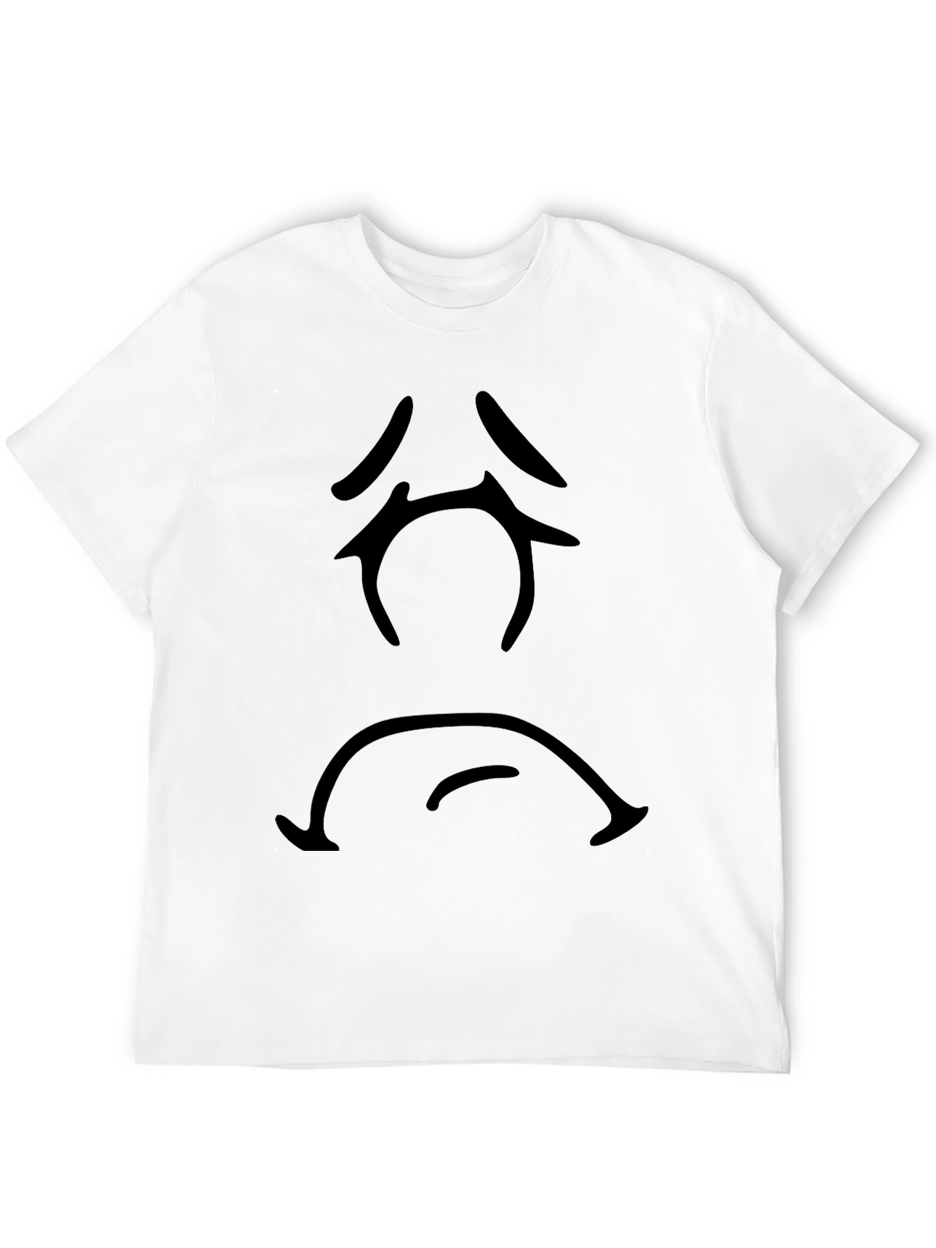 Black Sad Face Graphic T-Shirt - Black Casual Tee view 12