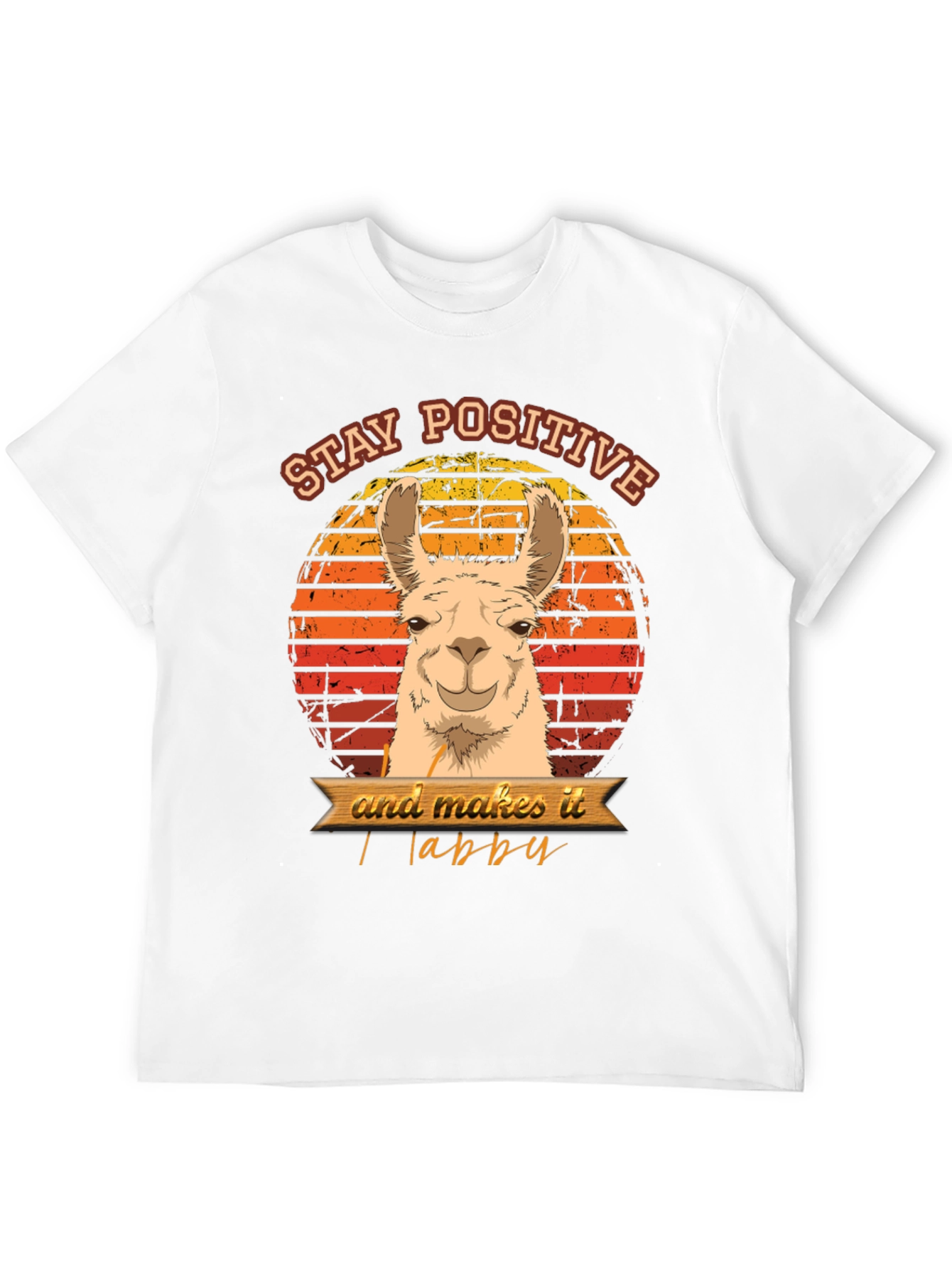 Black Stay Positive Llama T-Shirt view 12