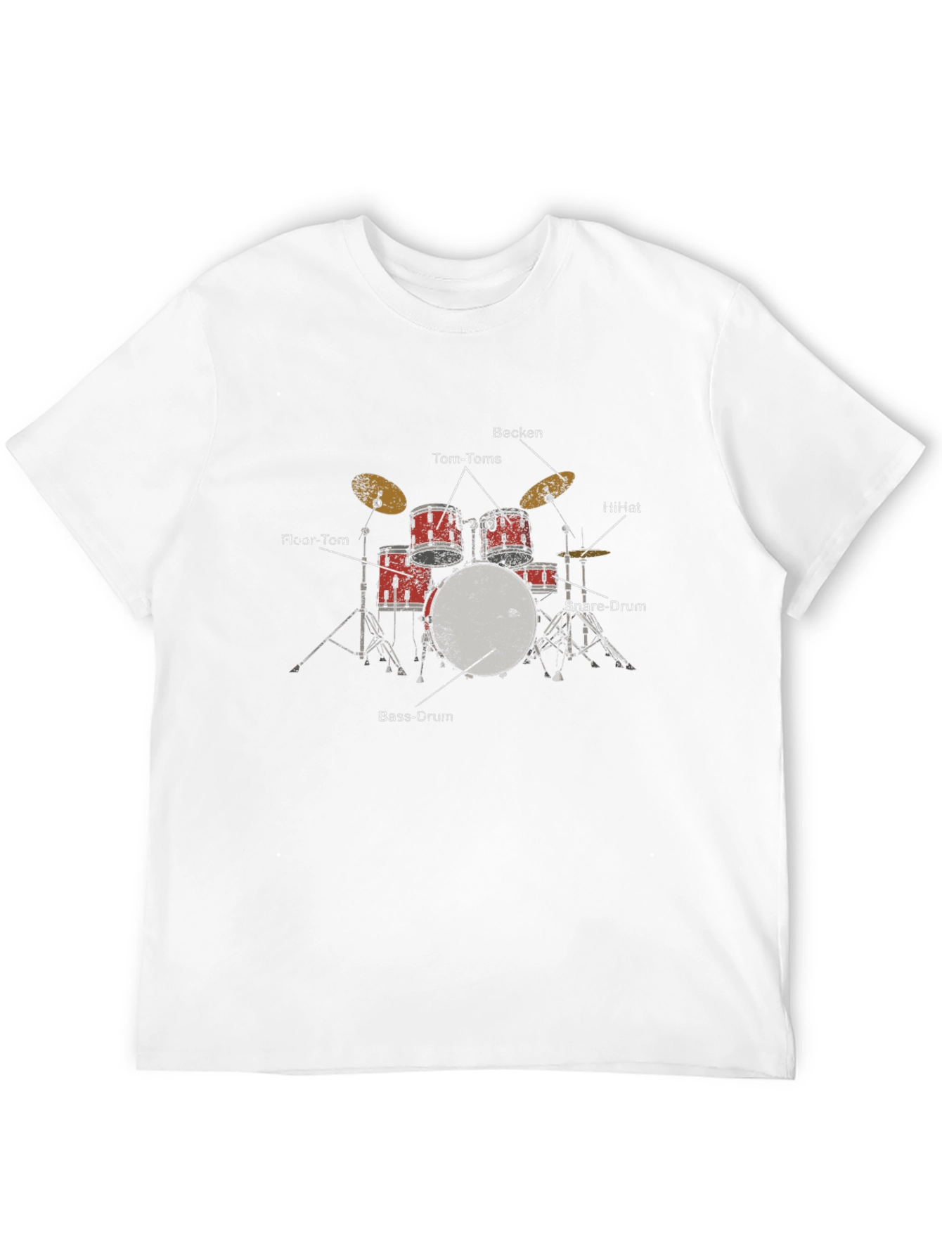 Black Drum Kit Diagram T-Shirt view 12