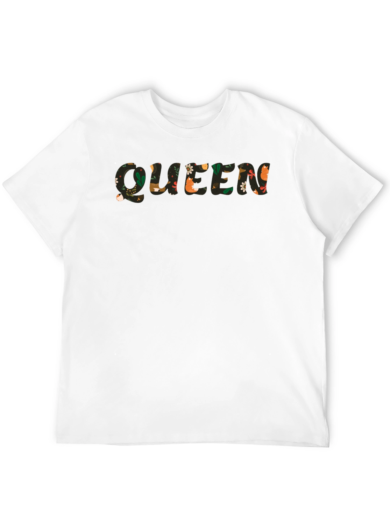 Black Floral Queen Graphic Black T-Shirt view 12