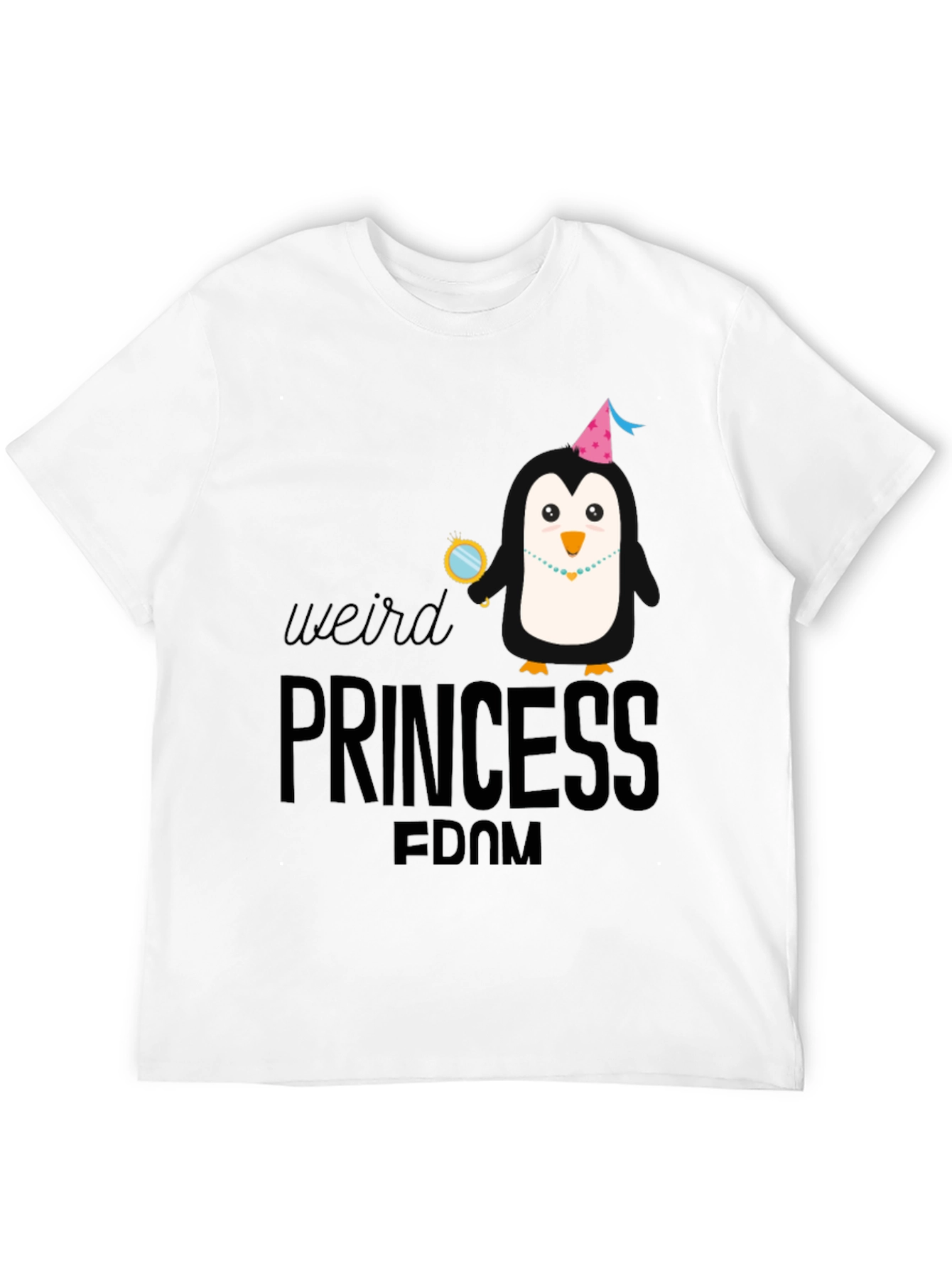 Black Weird Princess Penguin T-Shirt - Black view 12