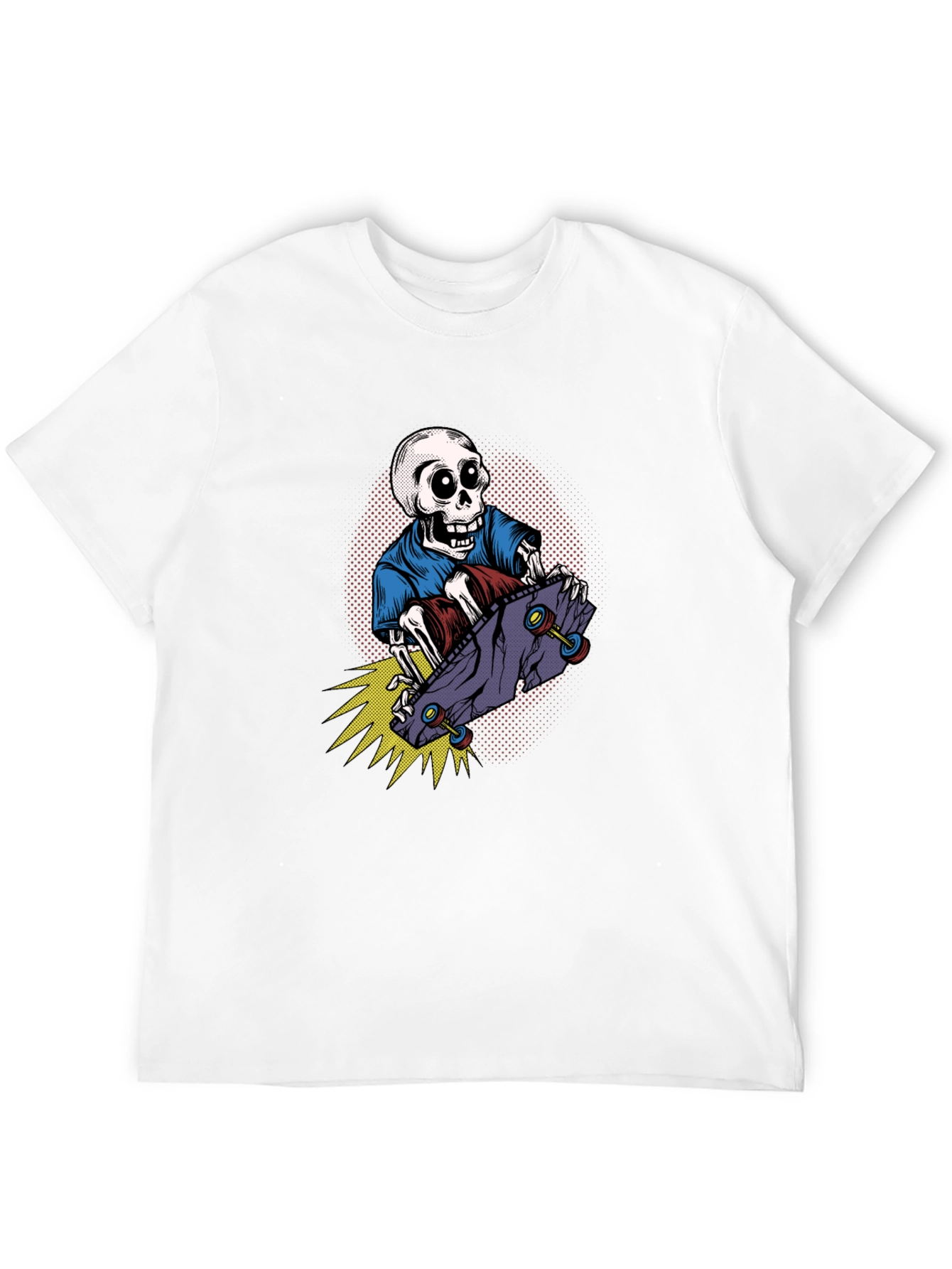 Black Skateboarding Skeleton Graphic T-Shirt view 12
